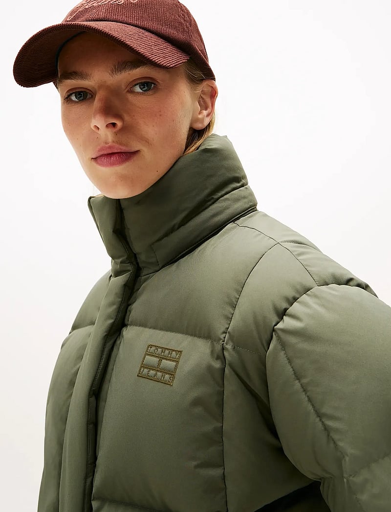 Tommy Jeans - TJW ALASKA GRID DOWN JACKET EXT - sulejoped ja voodriga joped - pewter green - 4