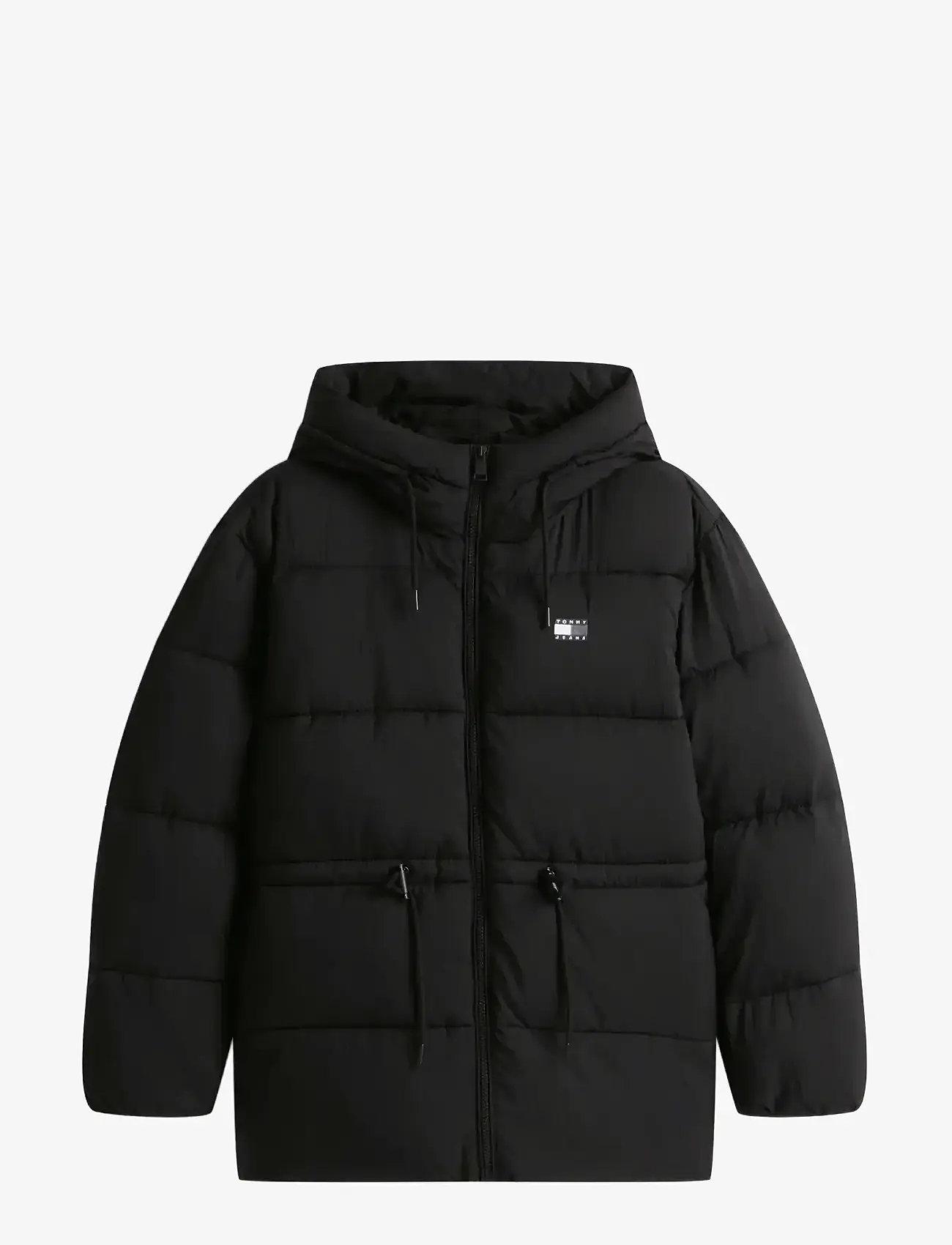 Tommy Jeans - TJW HOODED MIDI PUFFER JACKET - sulejoped ja voodriga joped - black - 1