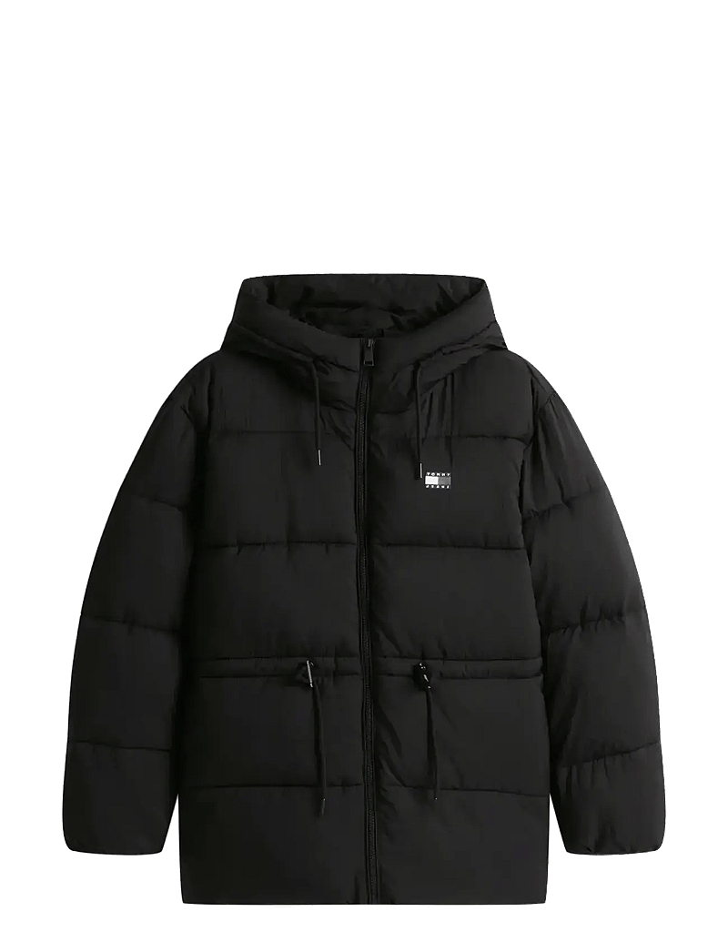 Tommy Jeans - TJW HOODED MIDI PUFFER JACKET - sulejoped ja voodriga joped - black - 1