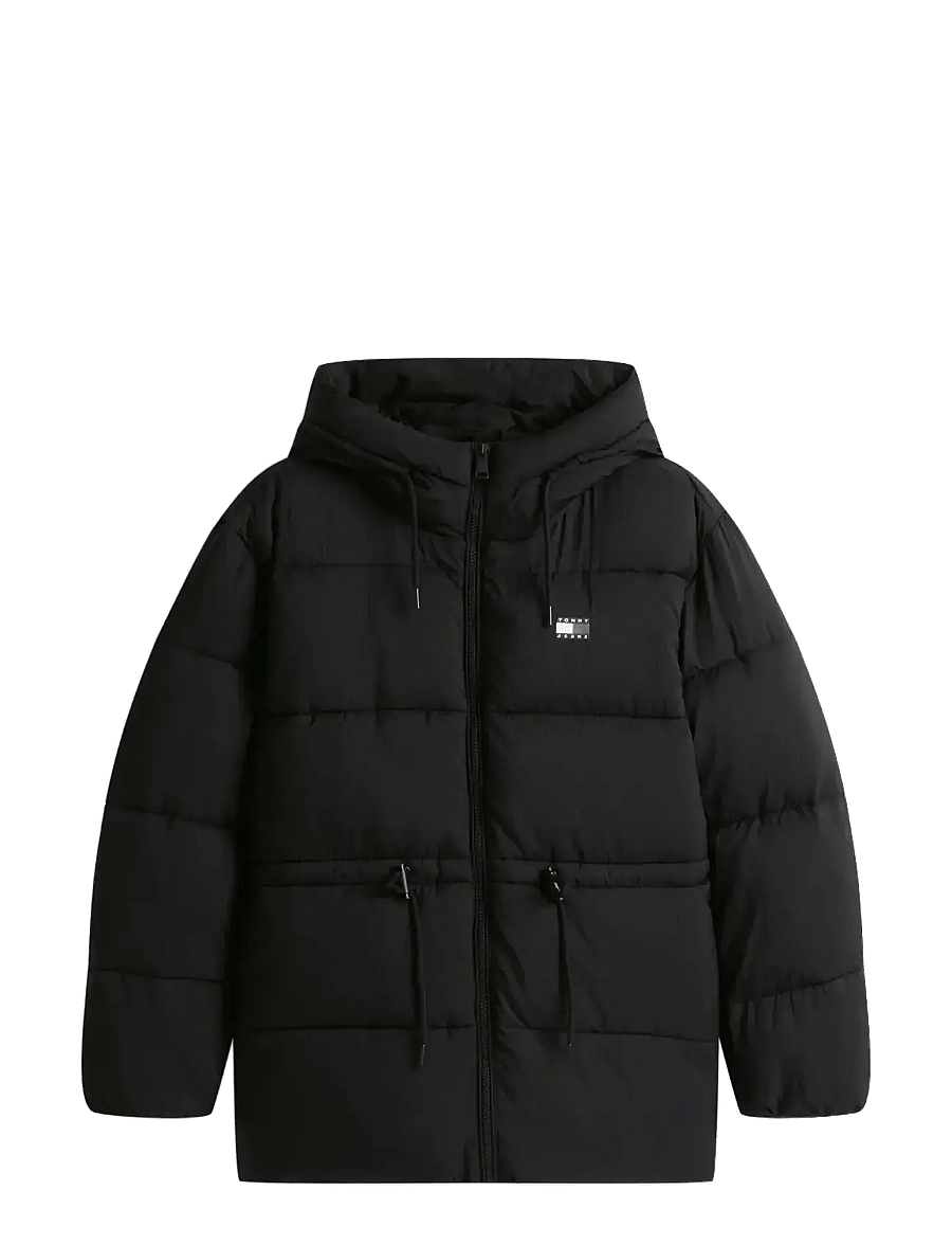 Tommy Jeans - TJW HOODED MIDI PUFFER JACKET - talvejoped - black - 1