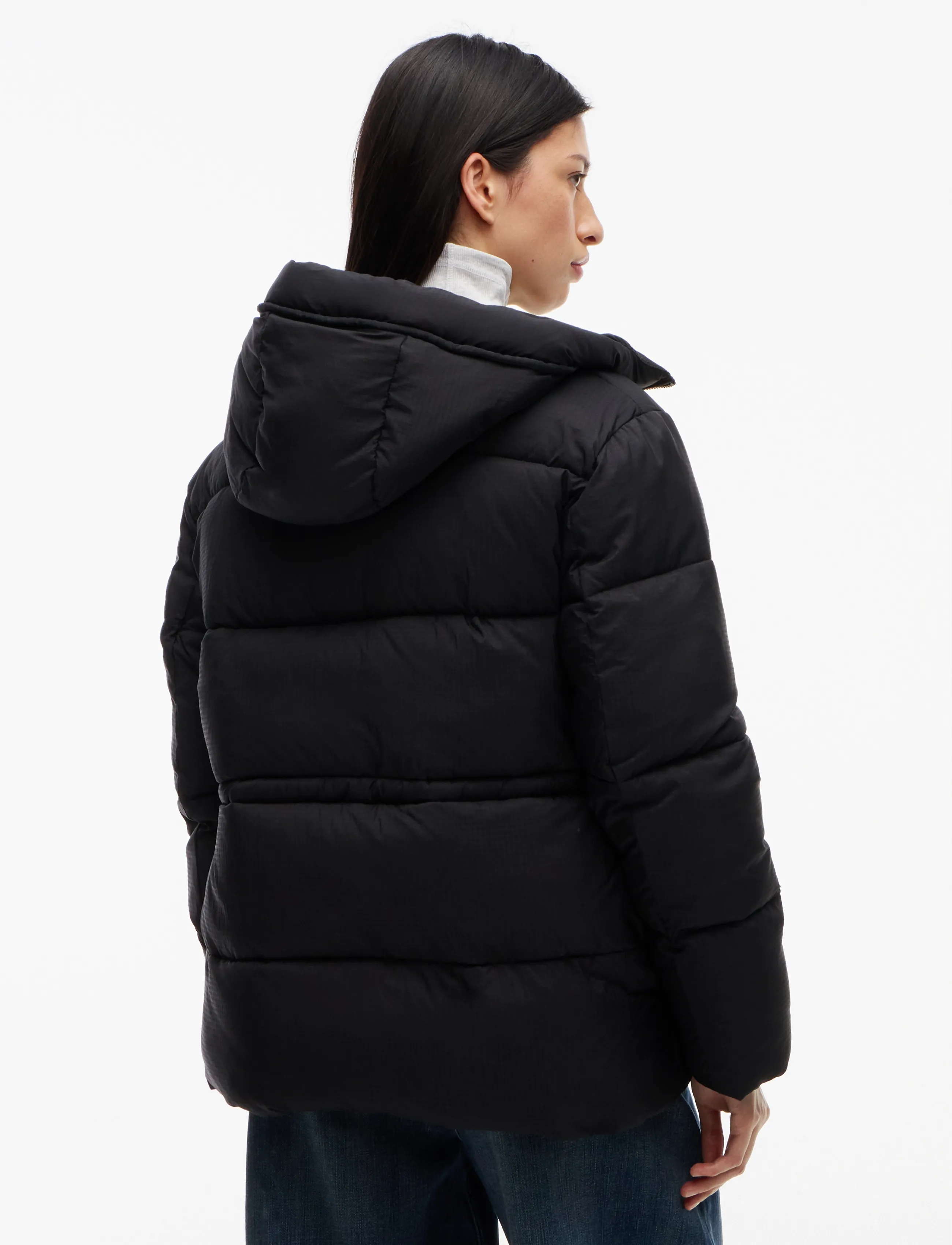 Tommy Jeans - TJW HOODED MIDI PUFFER JACKET - talvejoped - black - 2