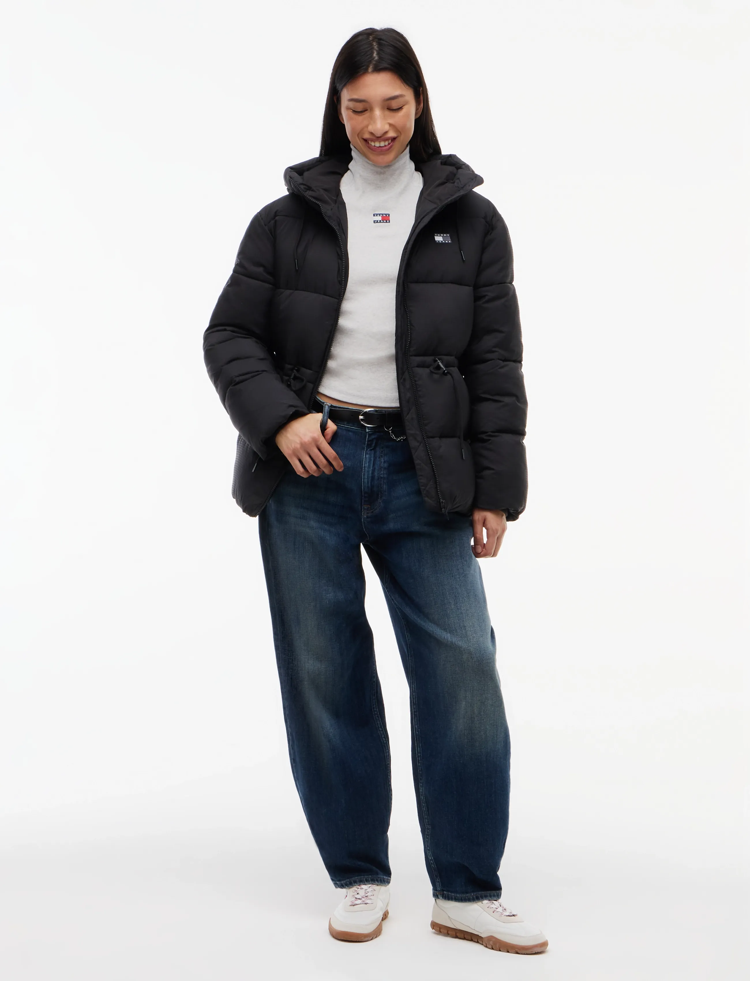 Tommy Jeans - TJW HOODED MIDI PUFFER JACKET - winterjacken - black - 4