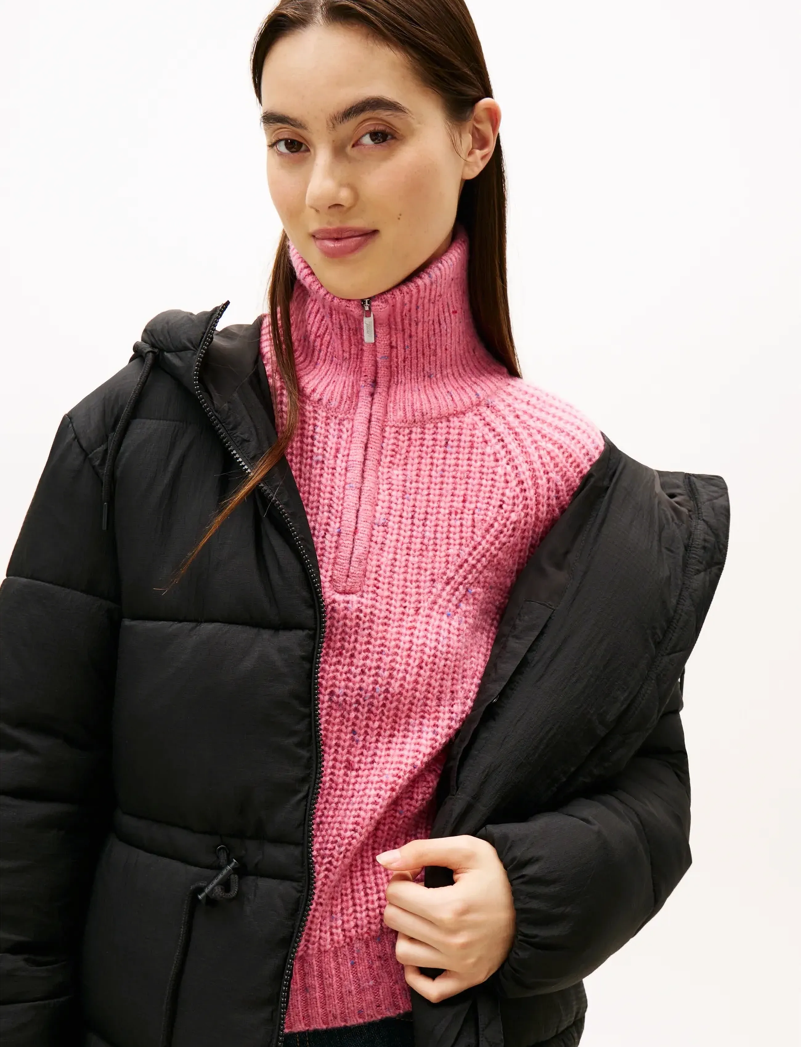 Tommy Jeans - TJW HOODED MIDI PUFFER JACKET - kurtki zimowe - black - 4