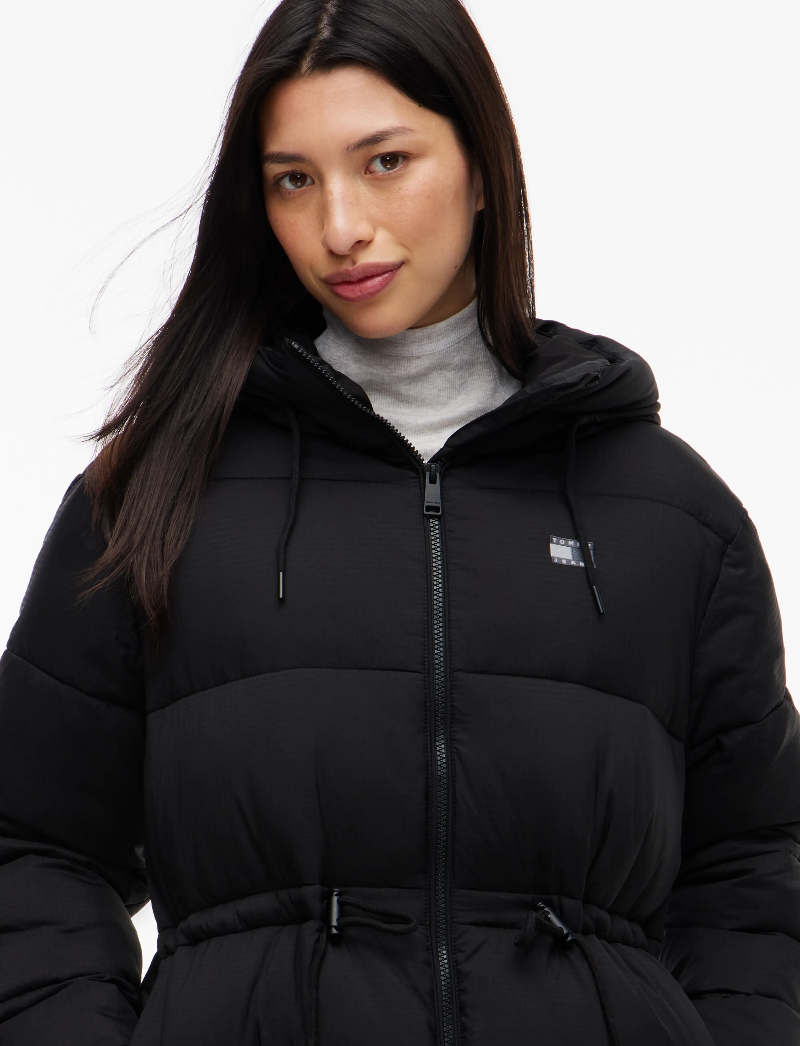 Tommy Jeans - TJW HOODED MIDI PUFFER JACKET - talvejoped - black - 5