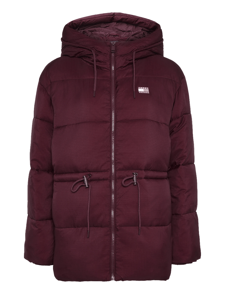 Tommy Jeans - TJW HOODED MIDI PUFFER JACKET - winterjacken - calypso berry - 1