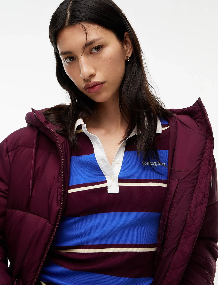Tommy Jeans - TJW HOODED MIDI PUFFER JACKET - winterjacken - calypso berry - 4