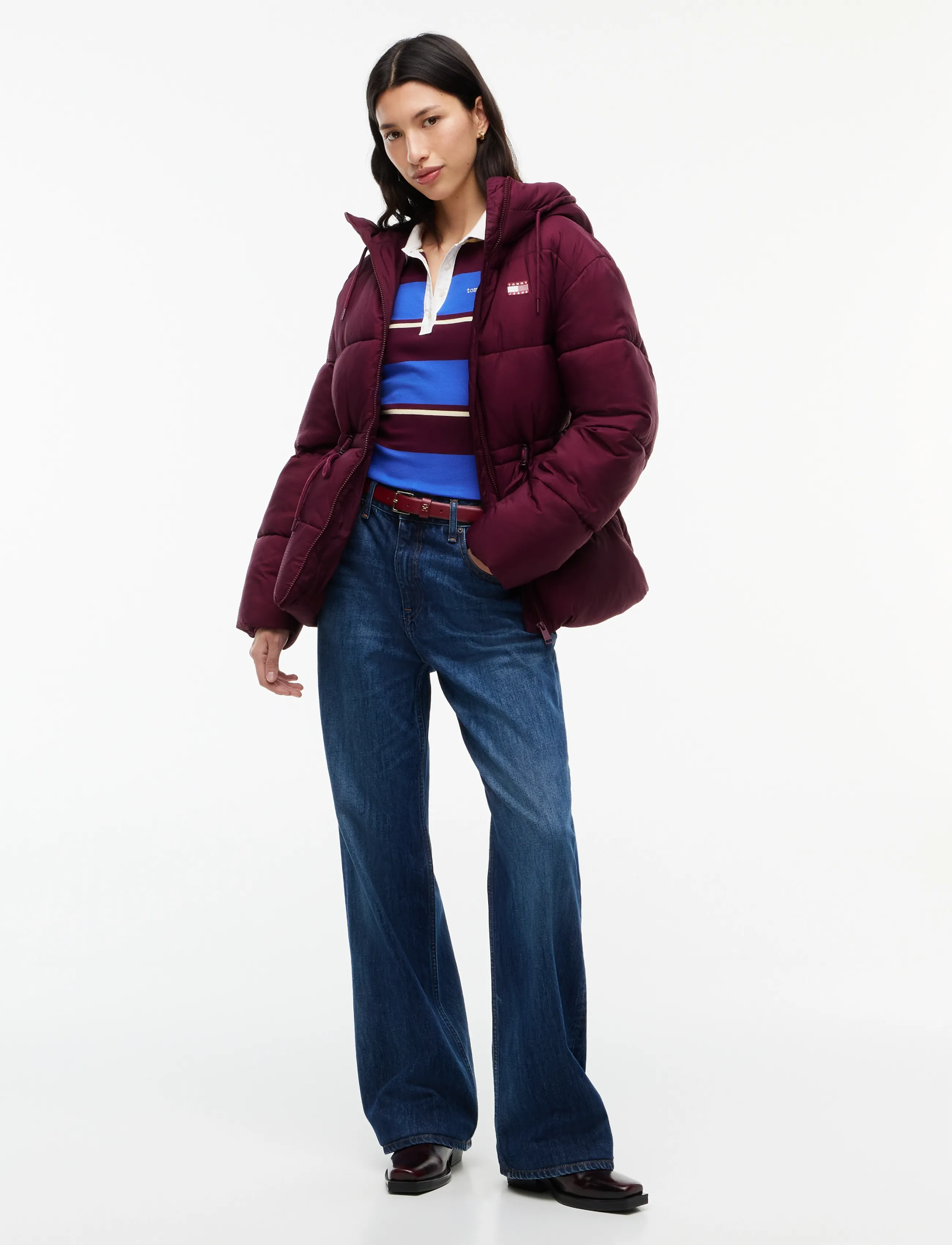 Tommy Jeans - TJW HOODED MIDI PUFFER JACKET - winterjacken - calypso berry - 5