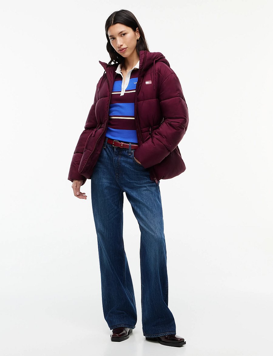 Tommy Jeans - TJW HOODED MIDI PUFFER JACKET - winterjacken - calypso berry - 5