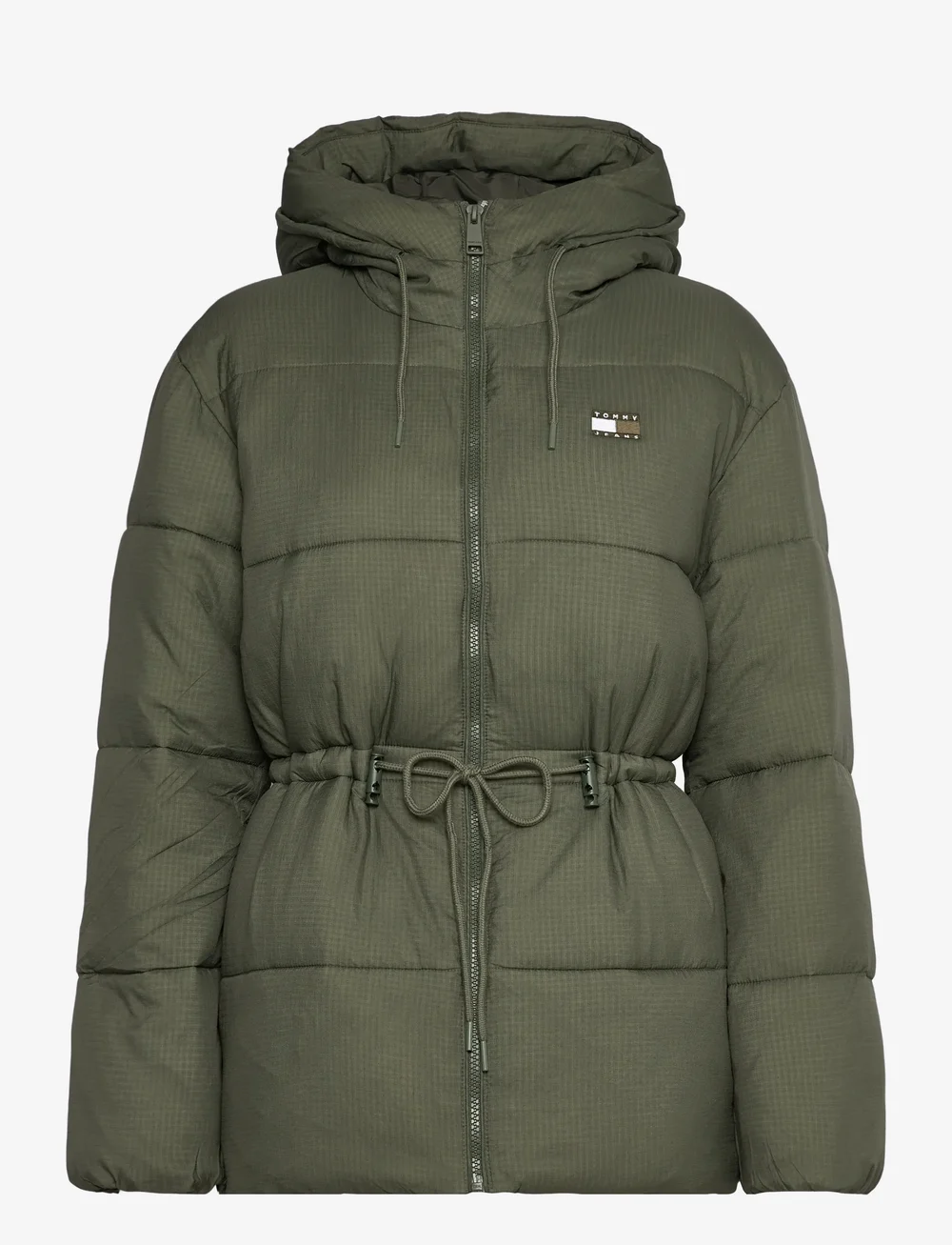 Tommy Jeans - TJW HOODED MIDI PUFFER JACKET - dunjakker - pewter green - 1