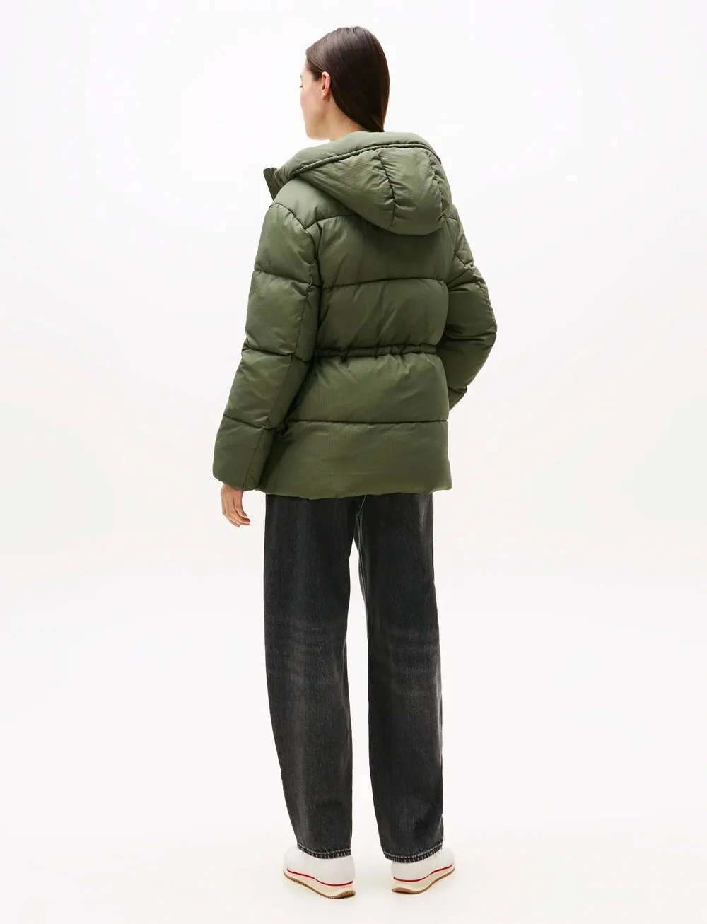 Tommy Jeans - TJW HOODED MIDI PUFFER JACKET - dunjakker - pewter green - 5