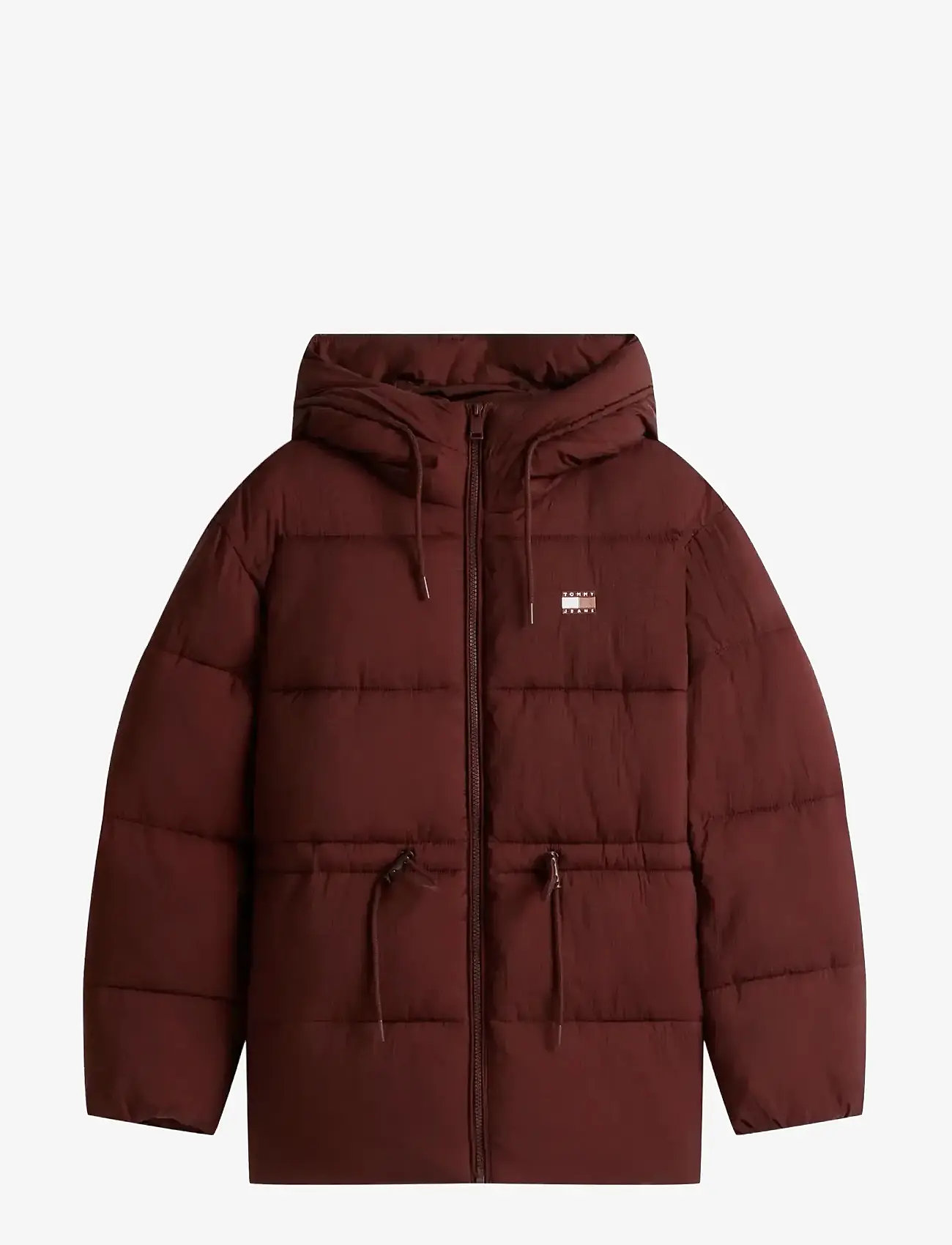 Tommy Jeans - TJW HOODED MIDI PUFFER JACKET - vinterjakker - rich brown - 1
