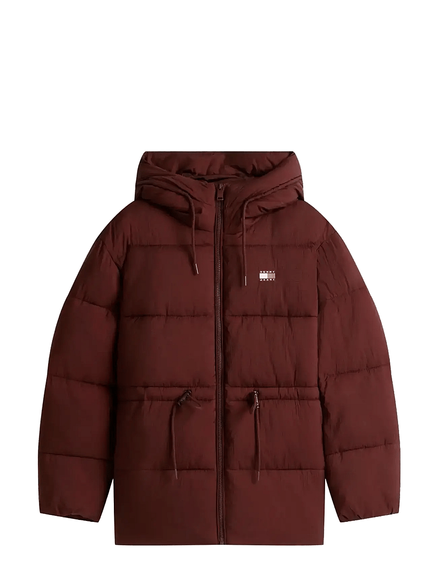 Tommy Jeans - TJW HOODED MIDI PUFFER JACKET - vinterjakker - rich brown - 1