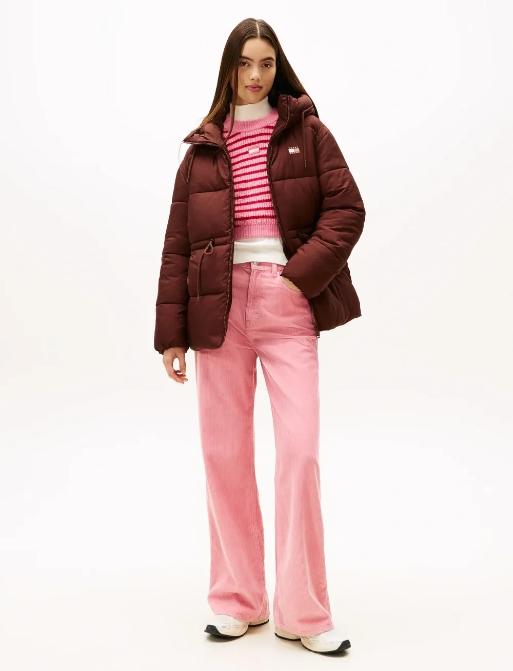 Tommy Jeans - TJW HOODED MIDI PUFFER JACKET - dunjakker - rich brown - 2