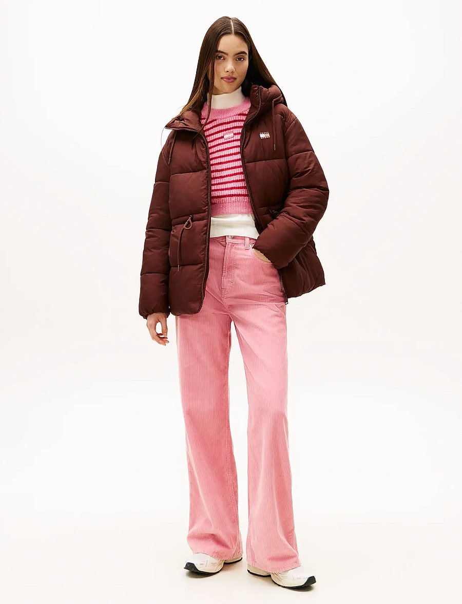 Tommy Jeans - TJW HOODED MIDI PUFFER JACKET - vinterjakker - rich brown - 2