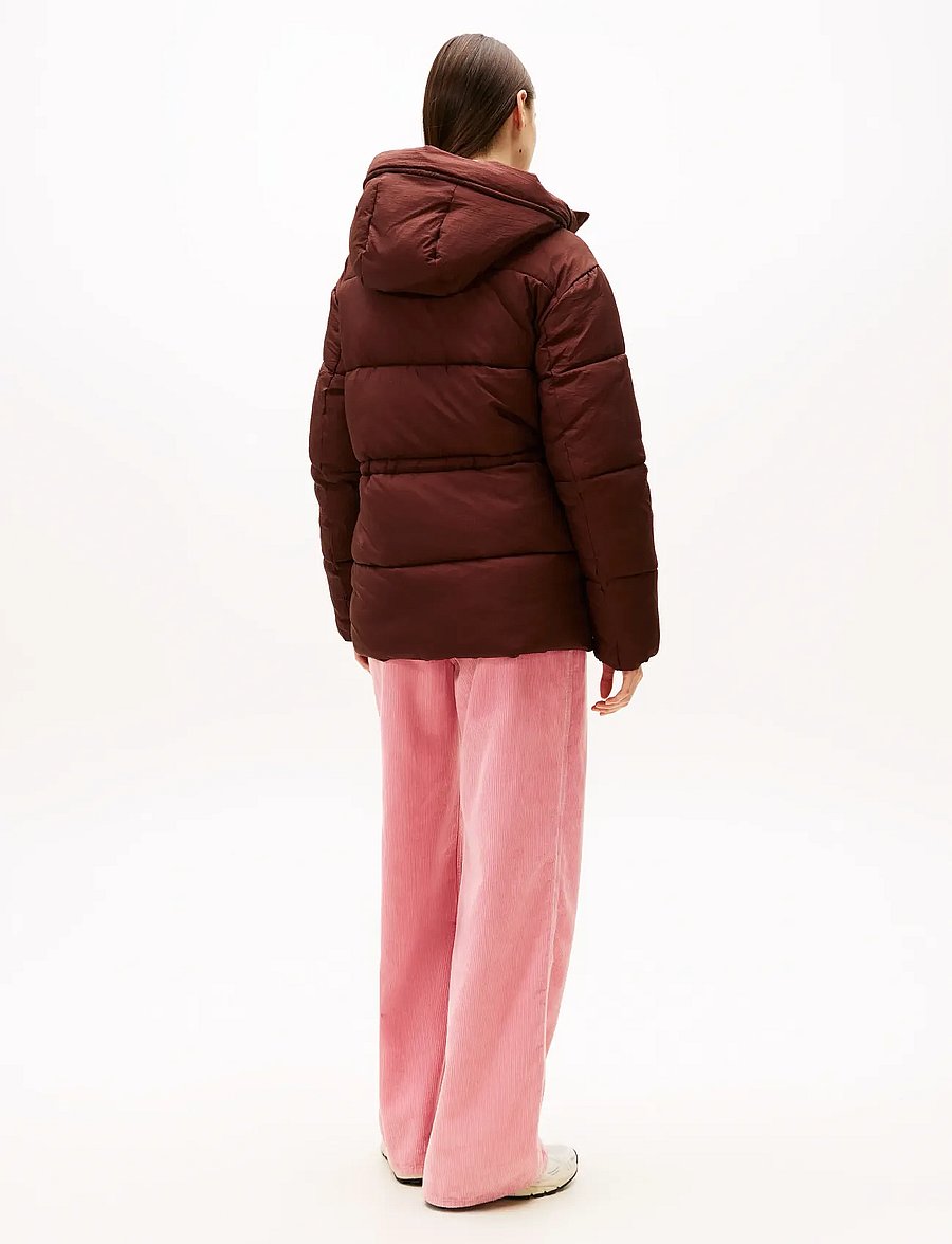 Tommy Jeans - TJW HOODED MIDI PUFFER JACKET - vinterjakker - rich brown - 3