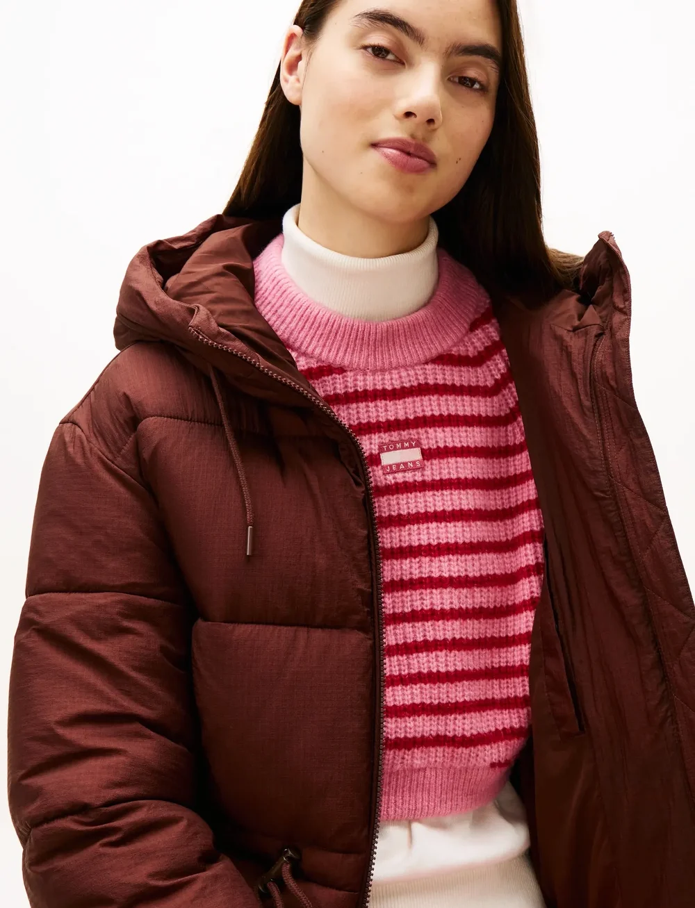Tommy Jeans - TJW HOODED MIDI PUFFER JACKET - dunjakker - rich brown - 4