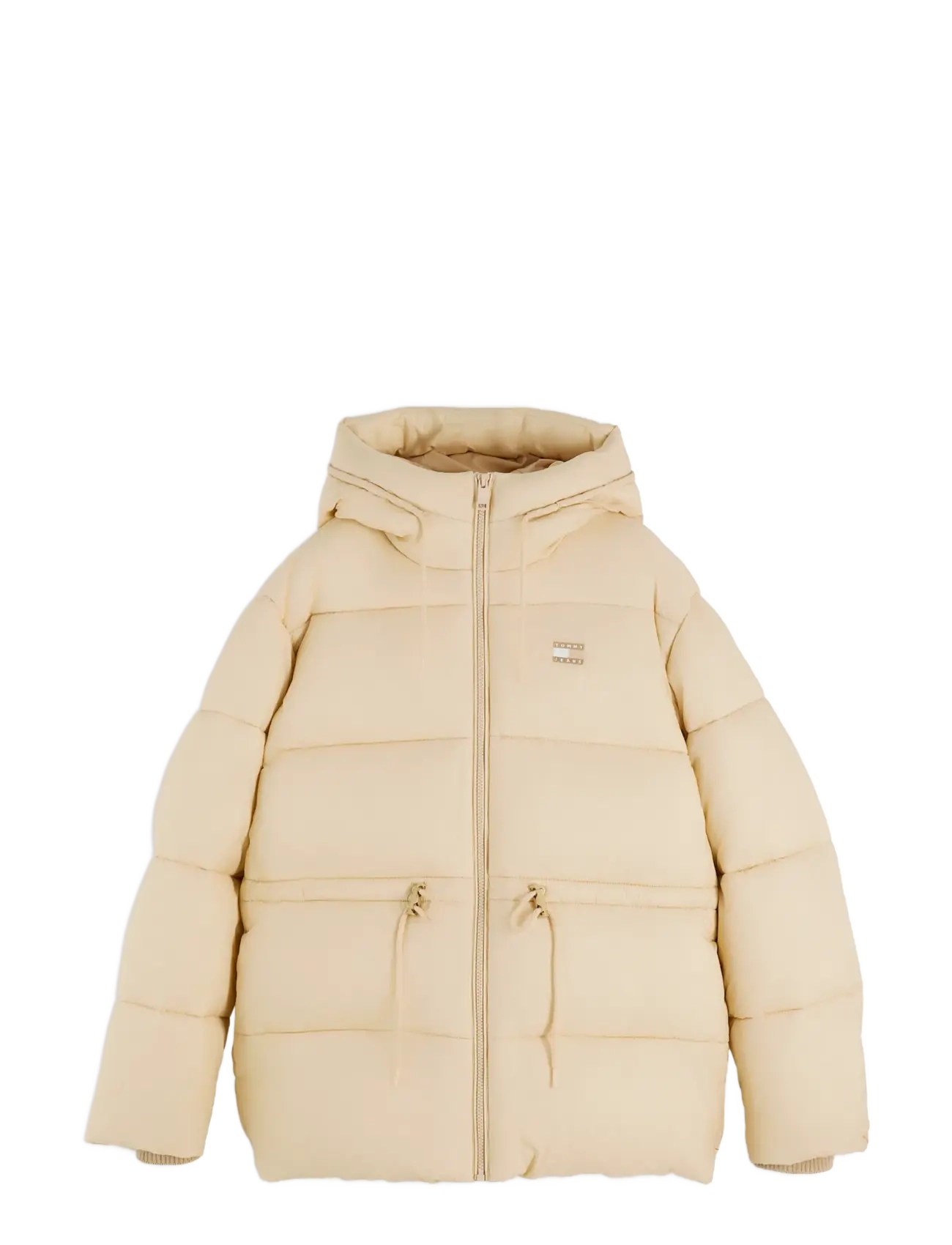 Tommy Jeans TJW HOODED MIDI PUFFER JACKET - Winterjacken - SUNDAY PASTRY / cream