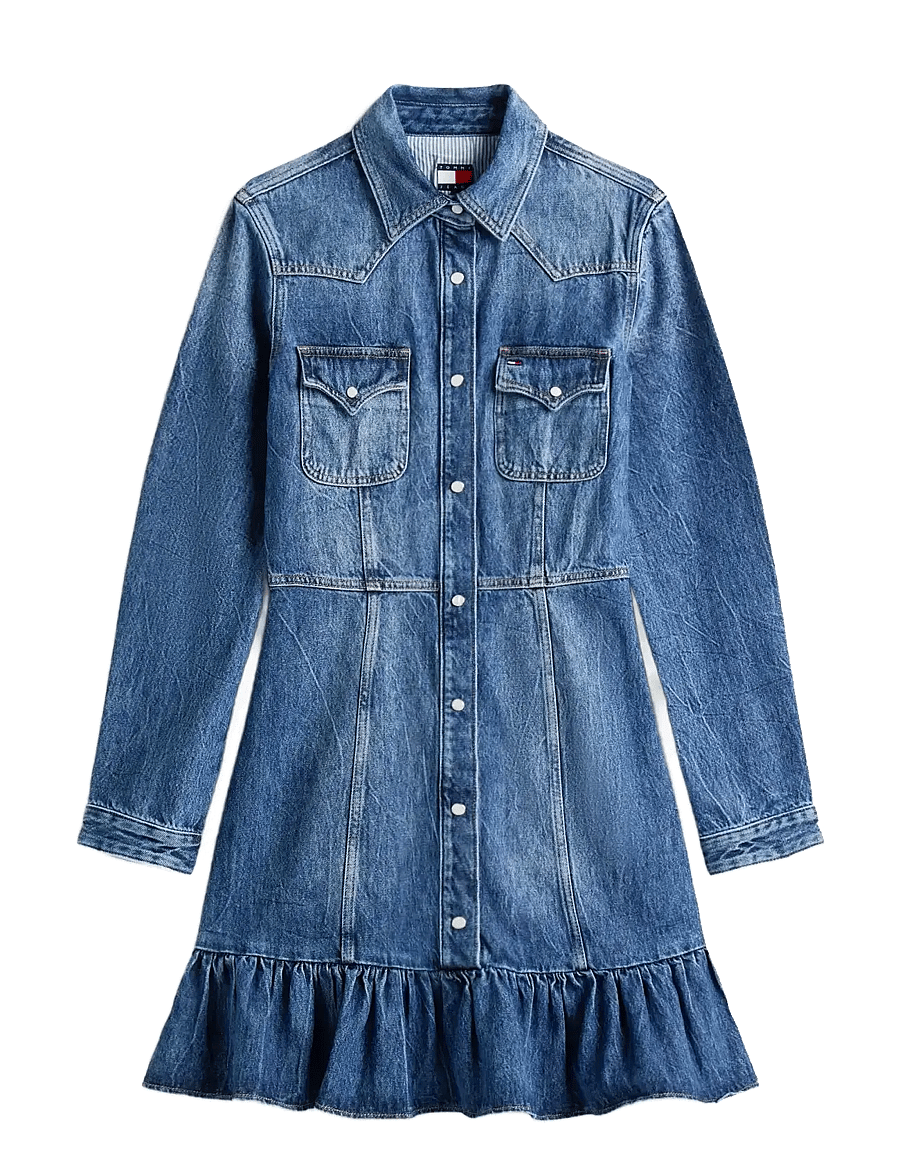 Tommy Jeans - WESTERN DENIM DRESS DI2057 - särkkleidid - denim dark - 1