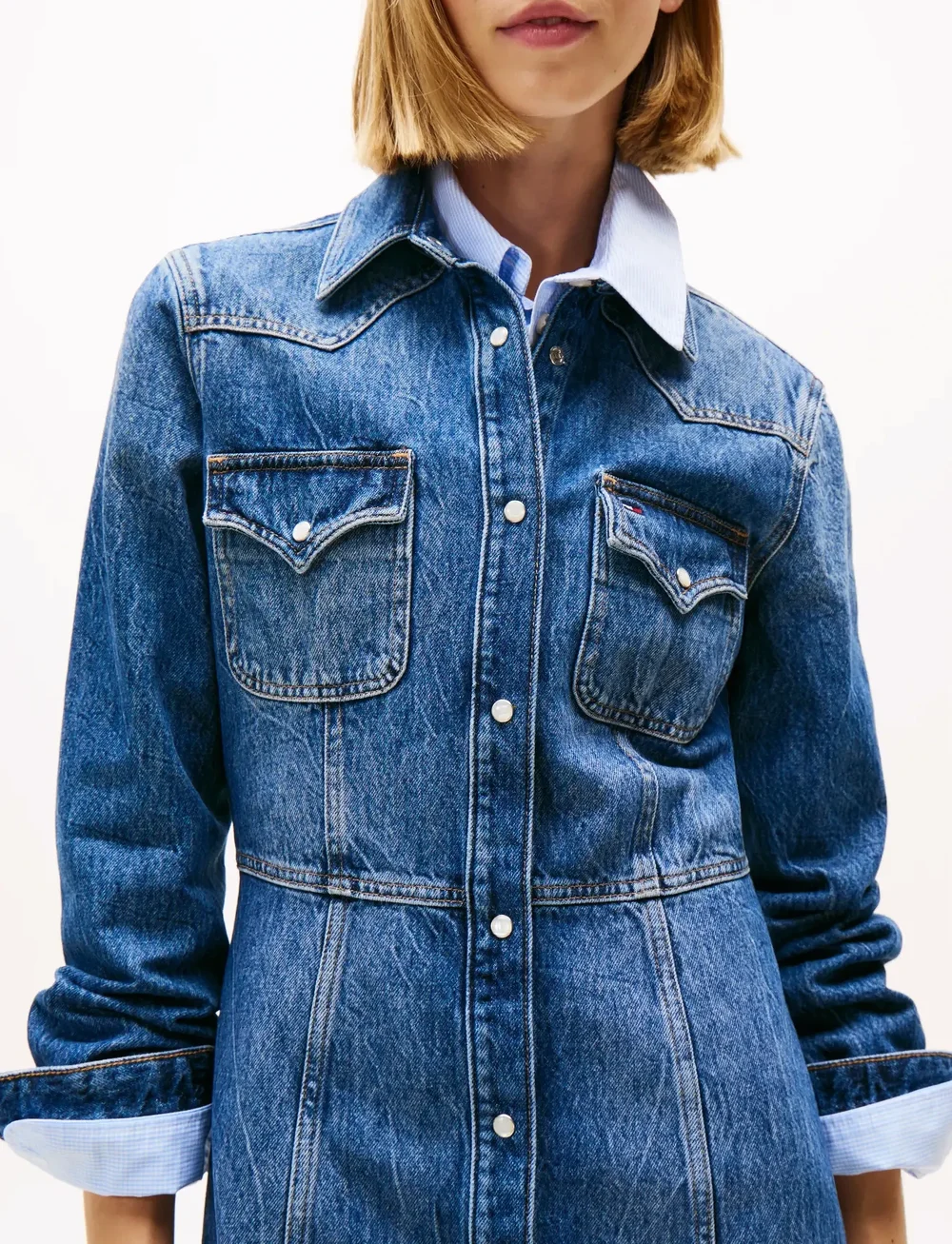 Tommy Jeans - WESTERN DENIM DRESS DI2057 - skjortklänningar - denim dark - 2