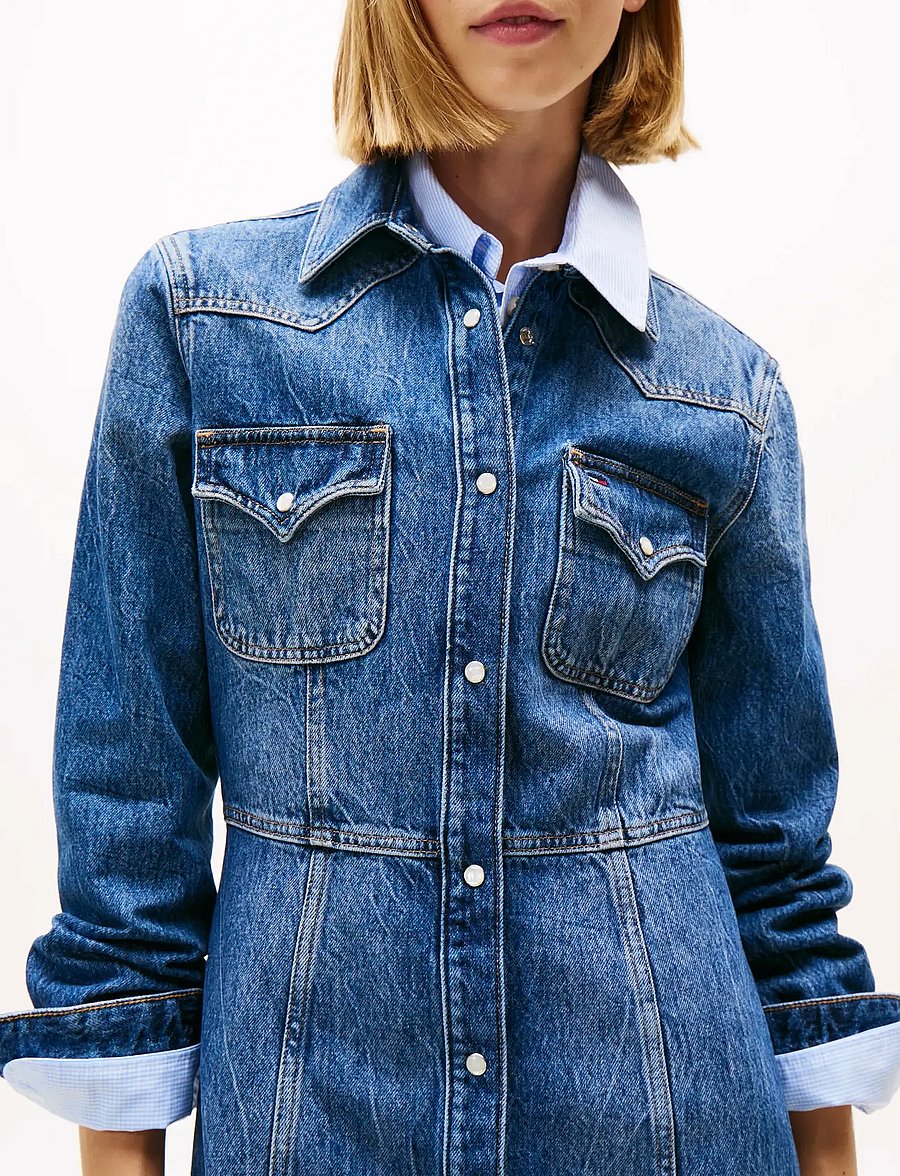 Tommy Jeans - WESTERN DENIM DRESS DI2057 - särkkleidid - denim dark - 2