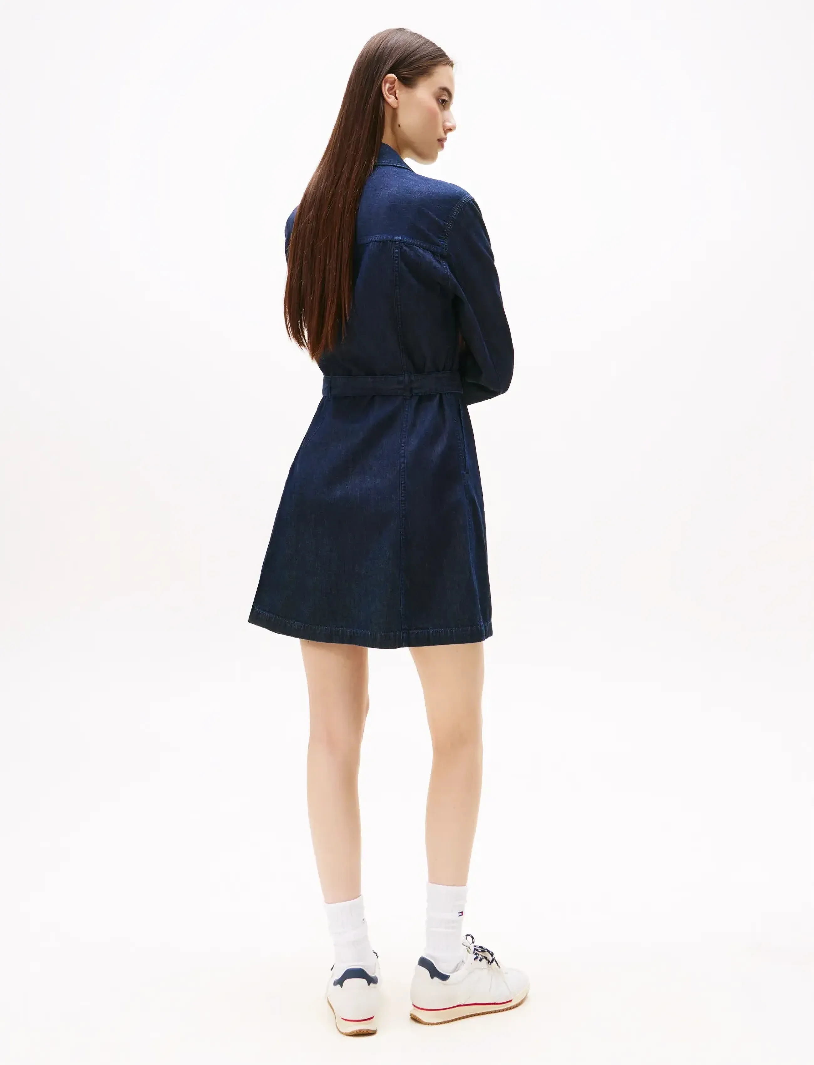 Tommy Jeans - DENIM BELTED DRESS - denim dark - 4