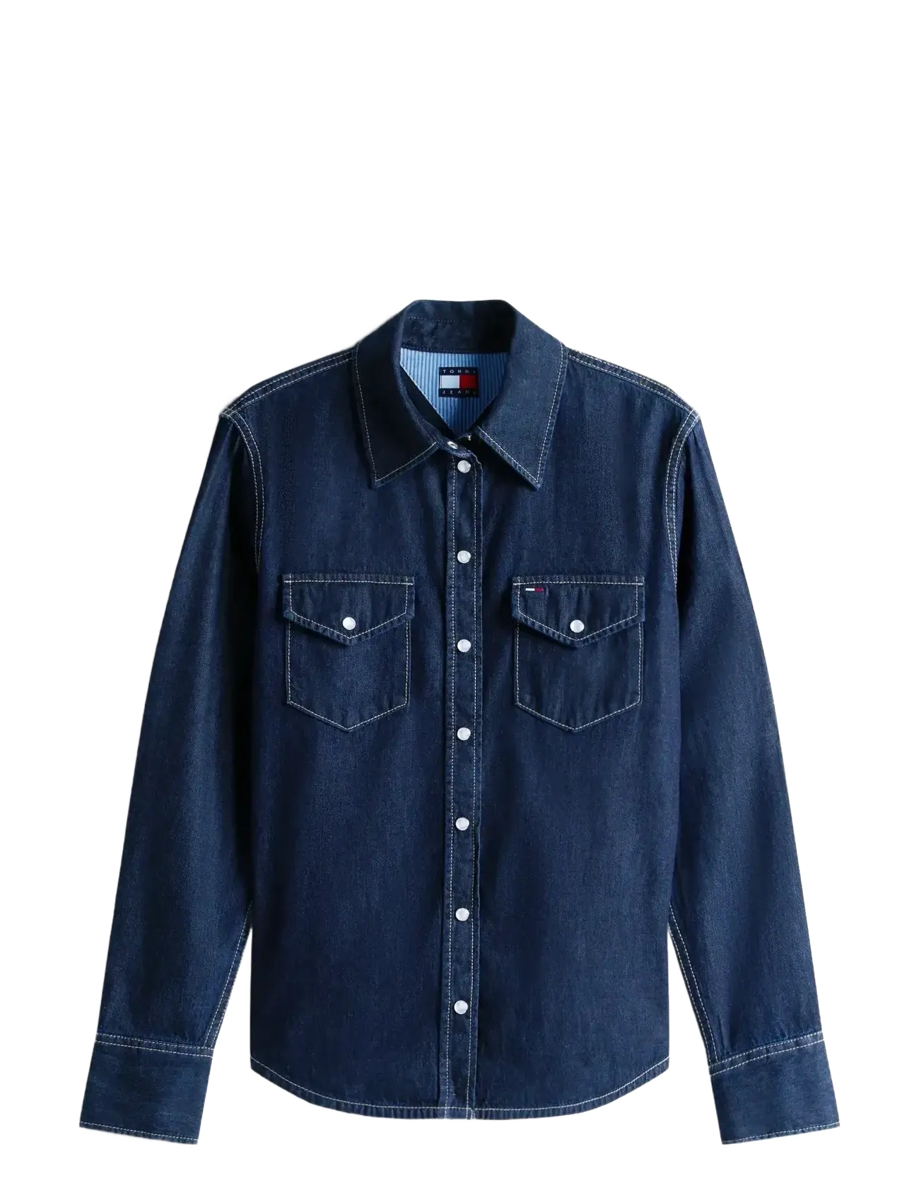 Tommy Jeans REGULAR FIT LS SHIRT DARK BLUE - Tøj - DENIM DARK / blue