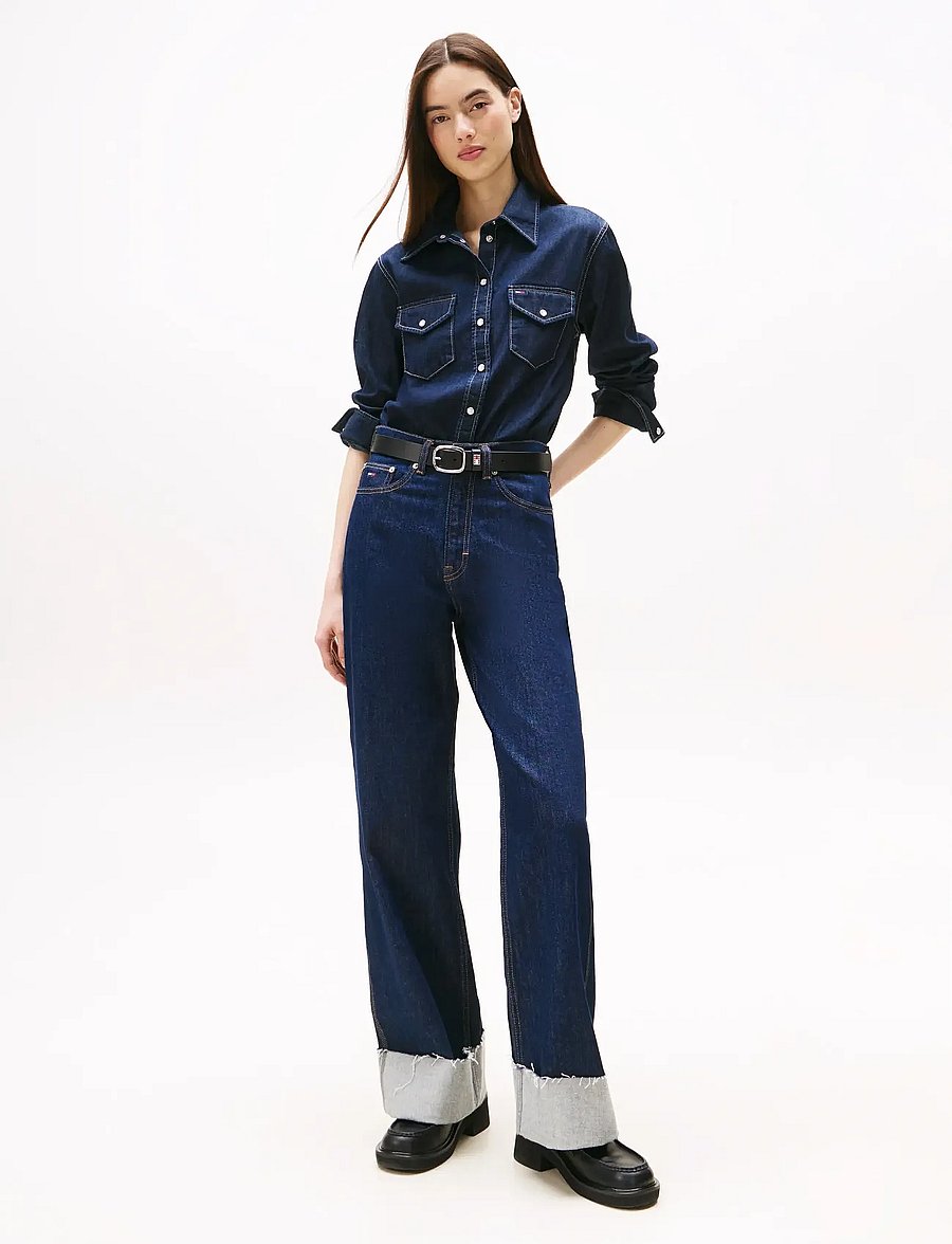 Tommy Jeans - REGULAR FIT LS SHIRT DARK BLUE - jeanshemden - denim dark - 2