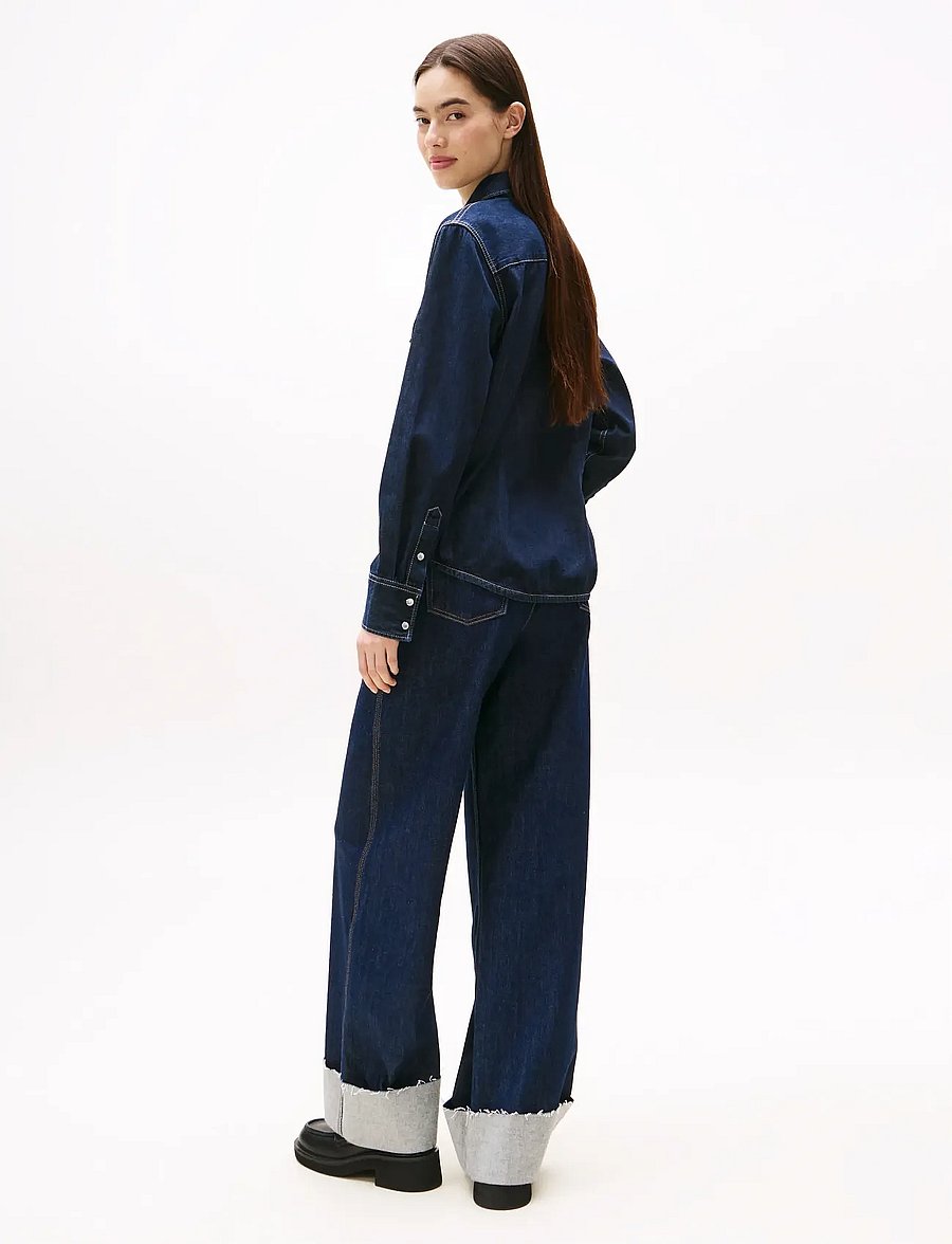 Tommy Jeans - REGULAR FIT LS SHIRT DARK BLUE - jeanshemden - denim dark - 3