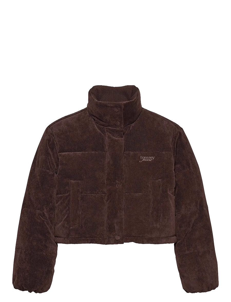Tommy Jeans - TJW CORD PUFFER JACKET EXT - talvejoped - rich brown - 1