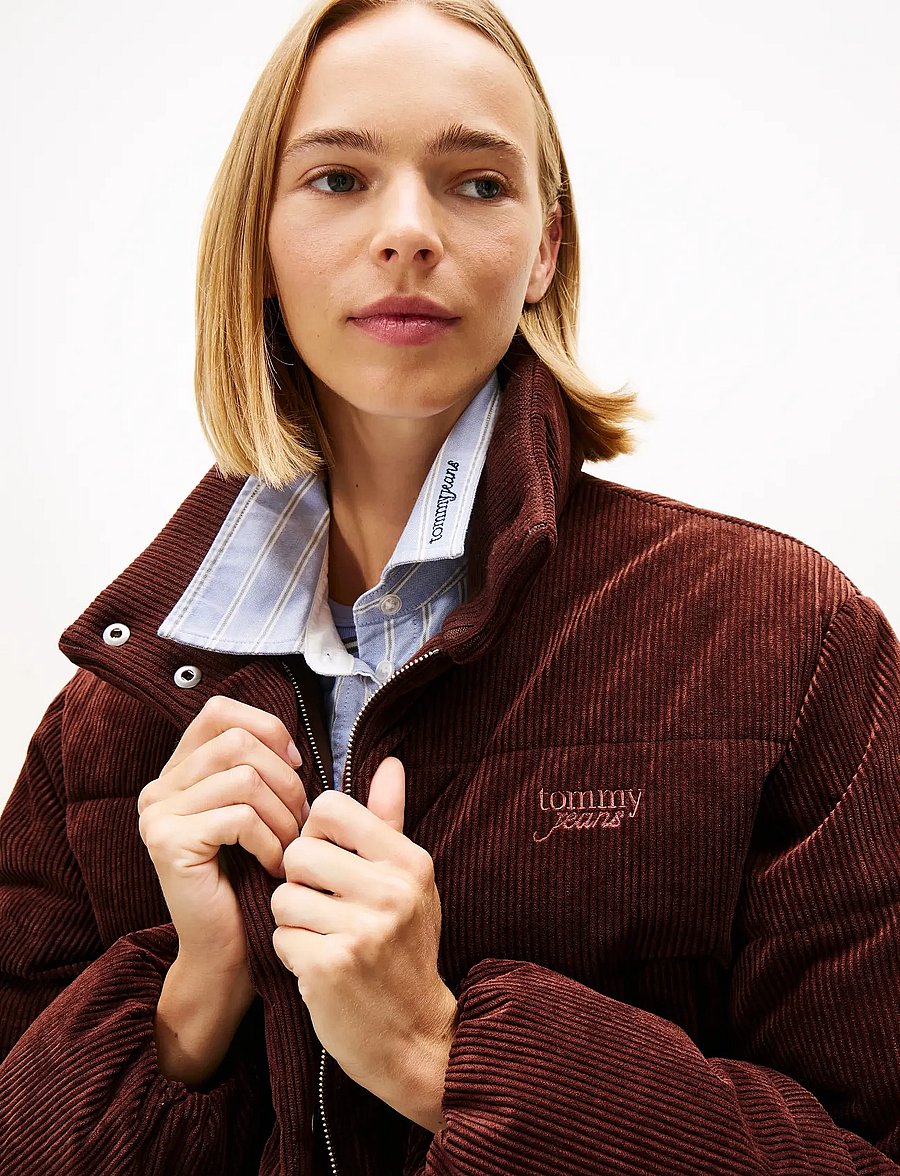 Tommy Jeans - TJW CORD PUFFER JACKET EXT - talvejoped - rich brown - 5