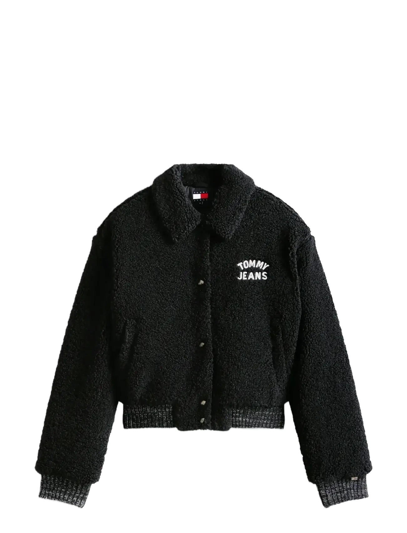 Tommy Jeans TJW TEDDY VARSITY BOMBER - Clothing - BLACK / black