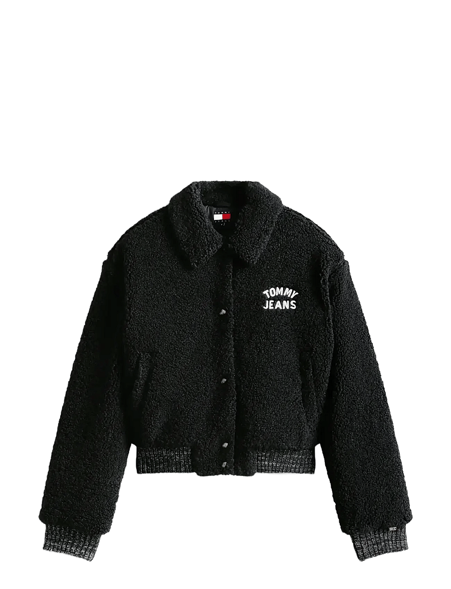 Tommy Jeans - TJW TEDDY VARSITY BOMBER - frühlingsjacken - black - 1