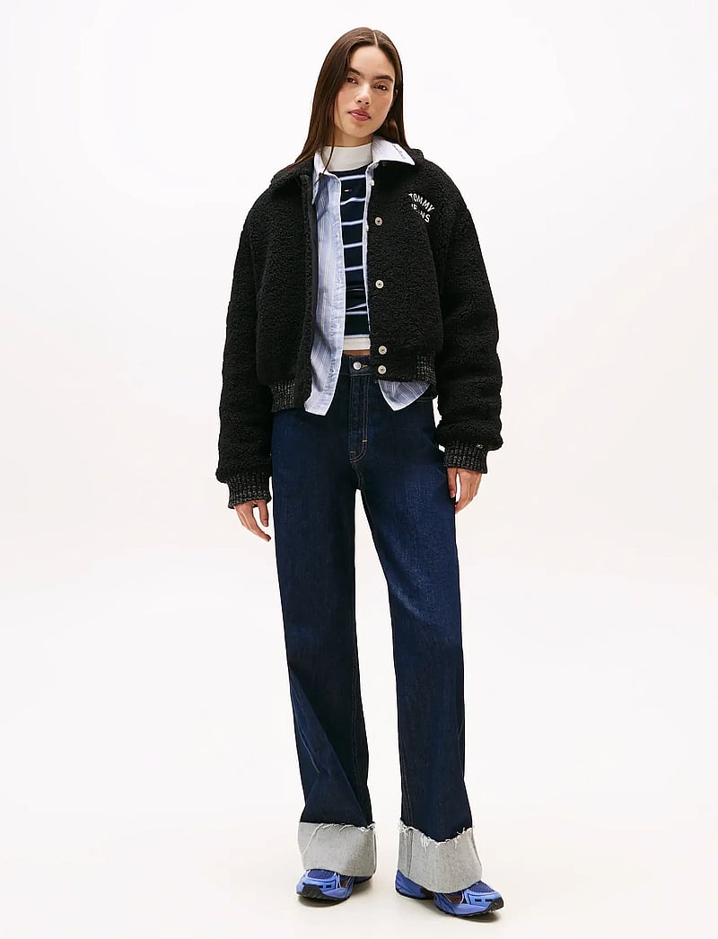 Tommy Jeans - TJW TEDDY VARSITY BOMBER - bomberjacken - black - 2