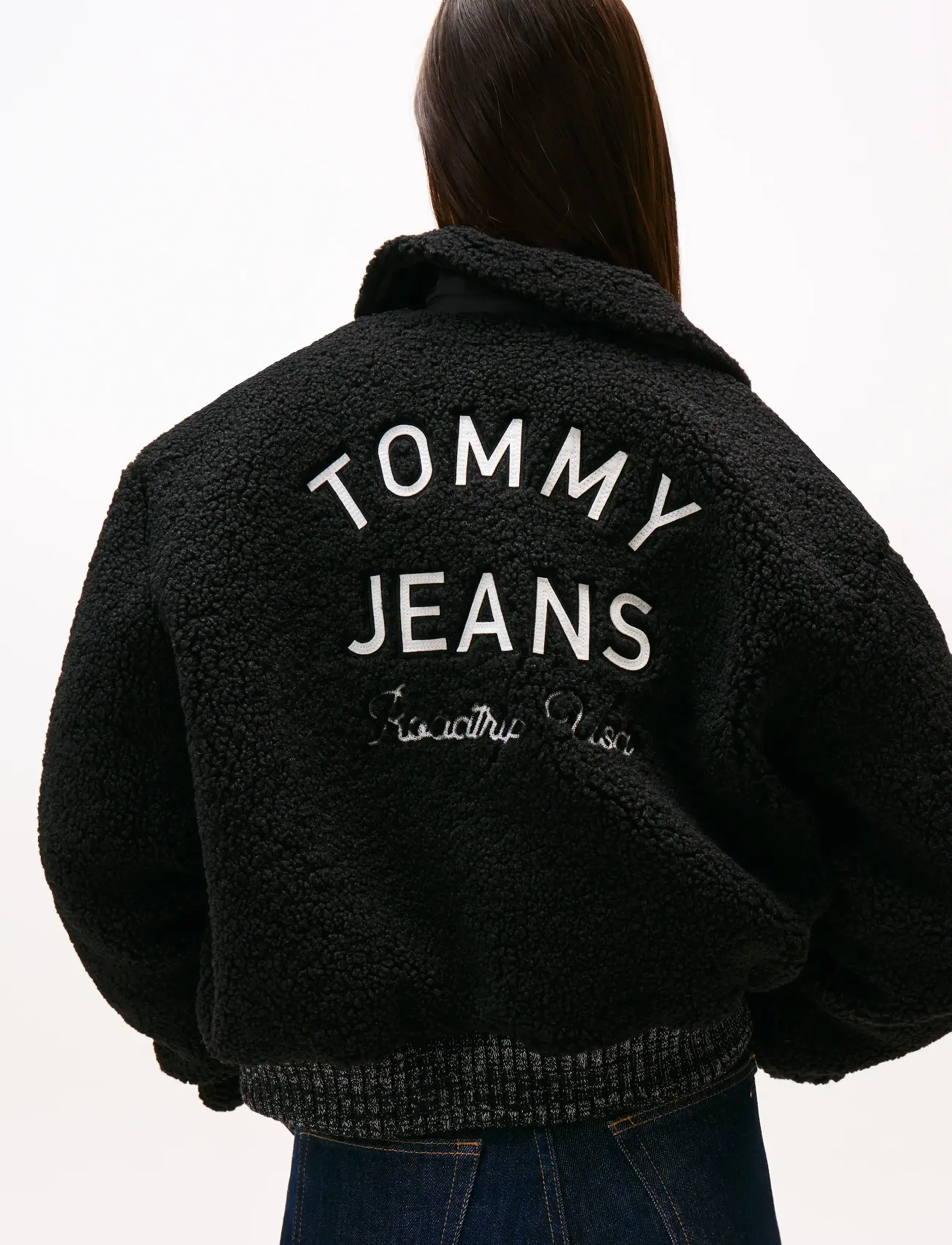 Tommy Jeans - TJW TEDDY VARSITY BOMBER - frühlingsjacken - black - 4