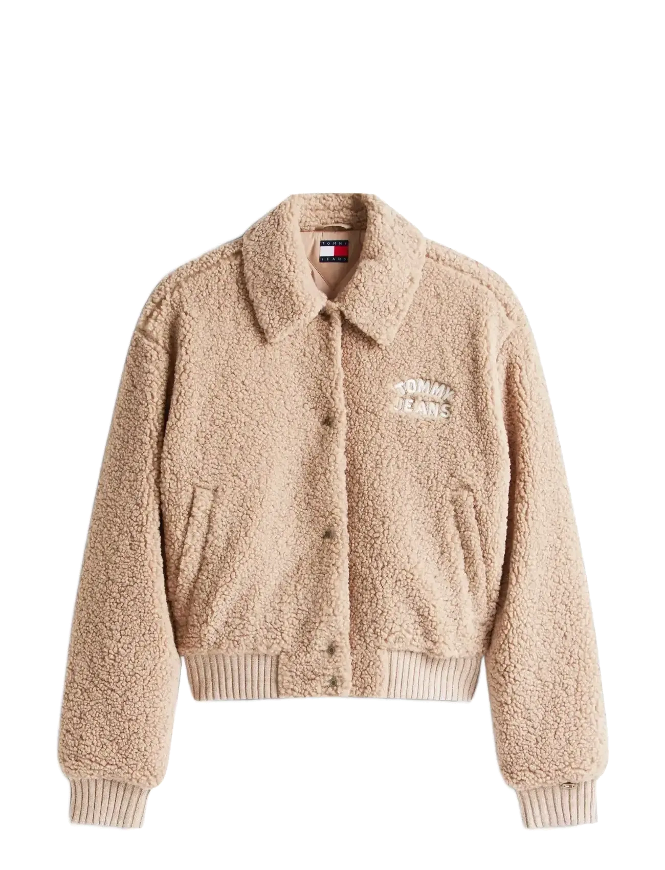 Tommy Jeans TJW TEDDY VARSITY BOMBER - Clothing - MALTED MILK / beige