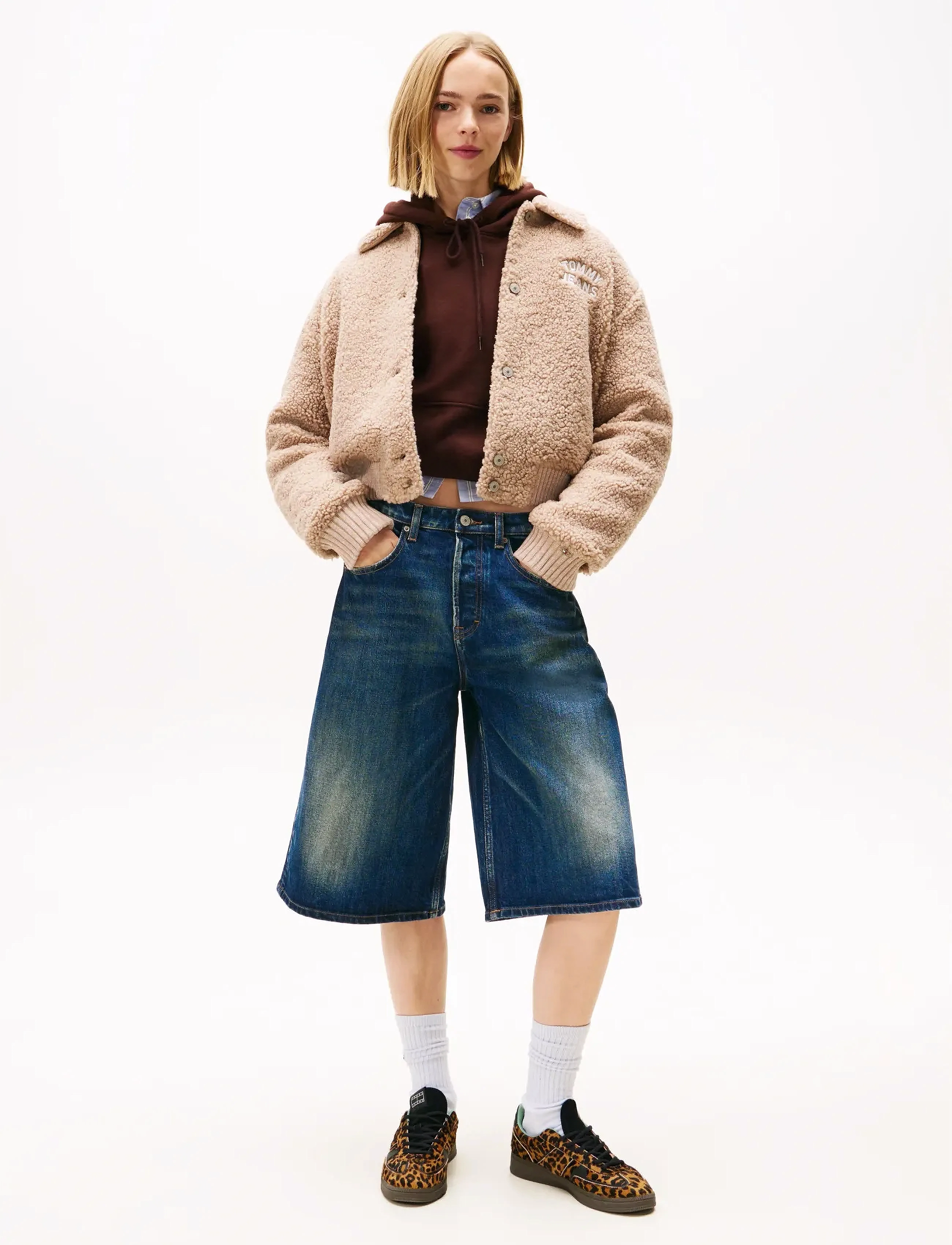 Tommy Jeans - TJW TEDDY VARSITY BOMBER - frühlingsjacken - malted milk - 2
