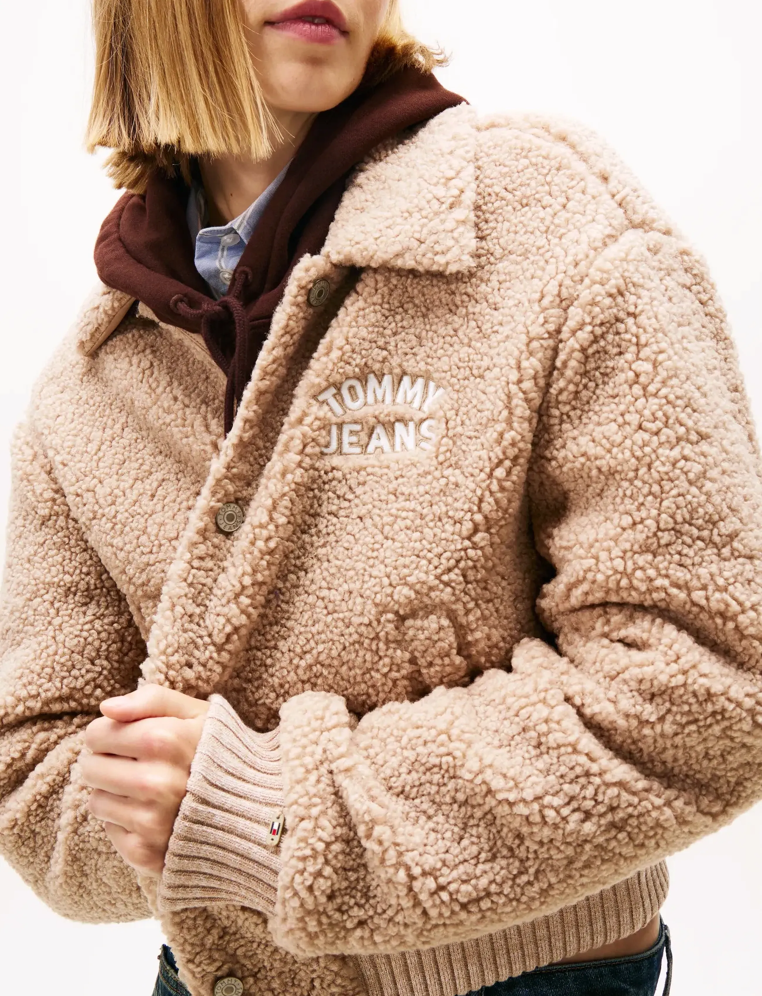 Tommy Jeans - TJW TEDDY VARSITY BOMBER - frühlingsjacken - malted milk - 4