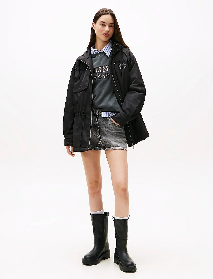 Tommy Jeans - TJW MIDI PARKA - parka coats - black - 0