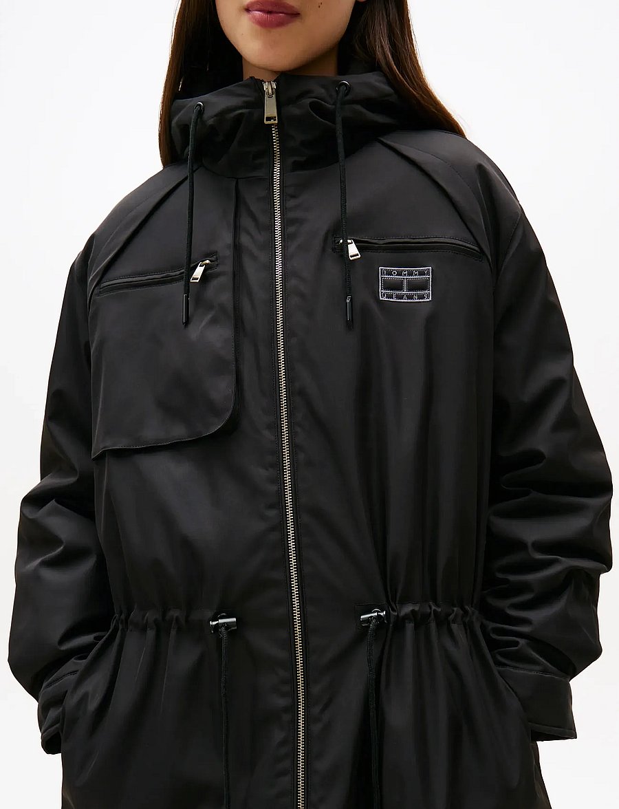 Tommy Jeans - TJW MIDI PARKA - parka coats - black - 2