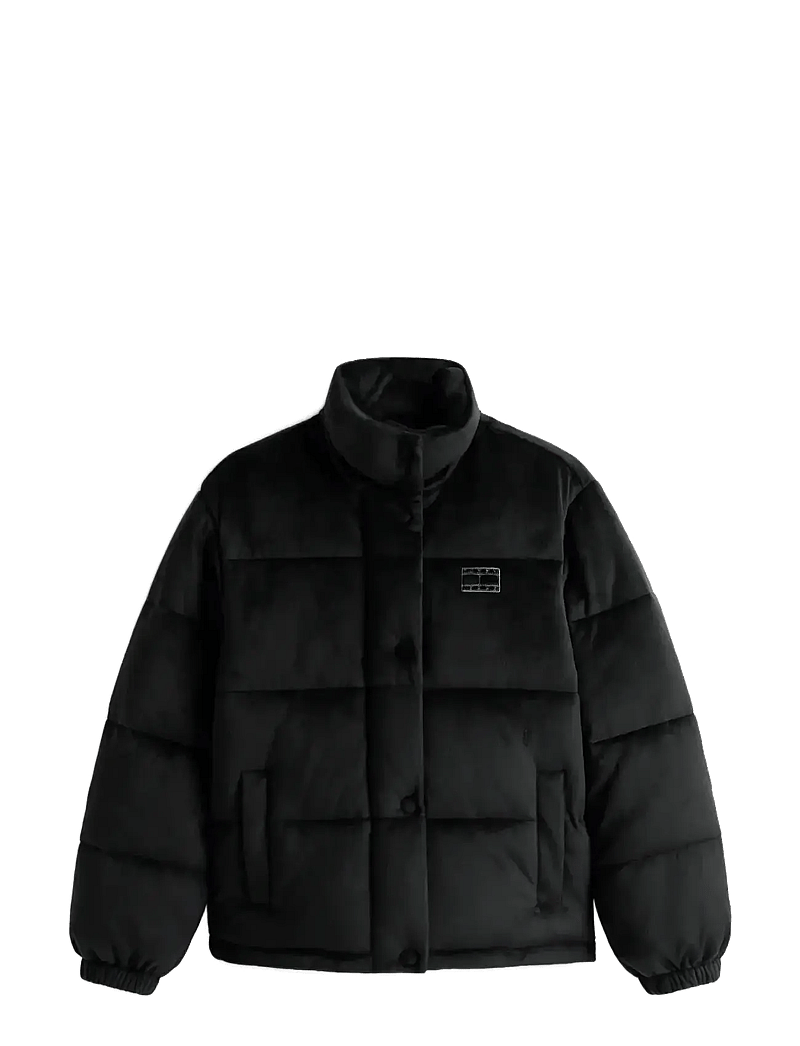 Tommy Jeans - TJW QUILTED VELVET PUFFER JACKET - sulejoped ja voodriga joped - black - 1