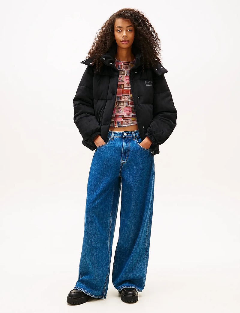 Tommy Jeans - TJW QUILTED VELVET PUFFER JACKET - sulejoped ja voodriga joped - black - 3