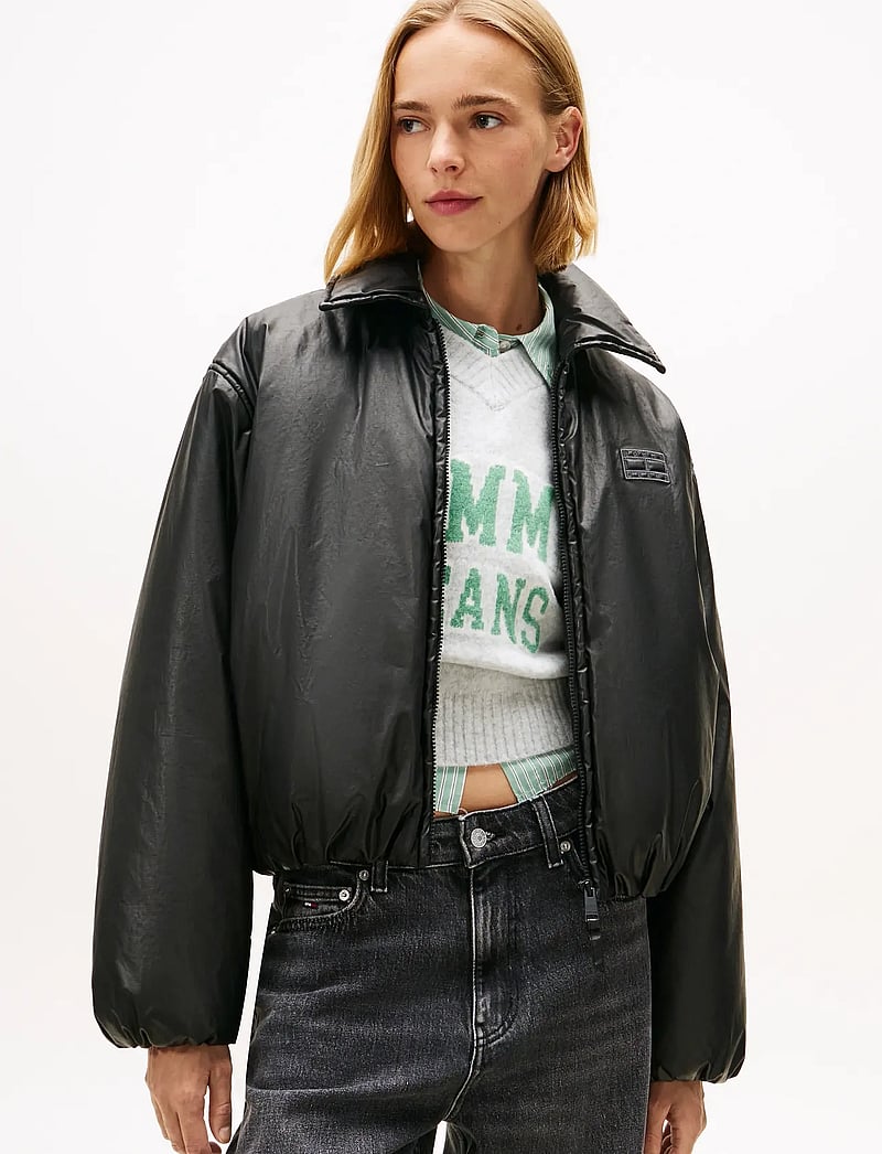 Tommy Jeans - TJW OILED PADDED JACKET EXT - sulejoped ja voodriga joped - black - 0