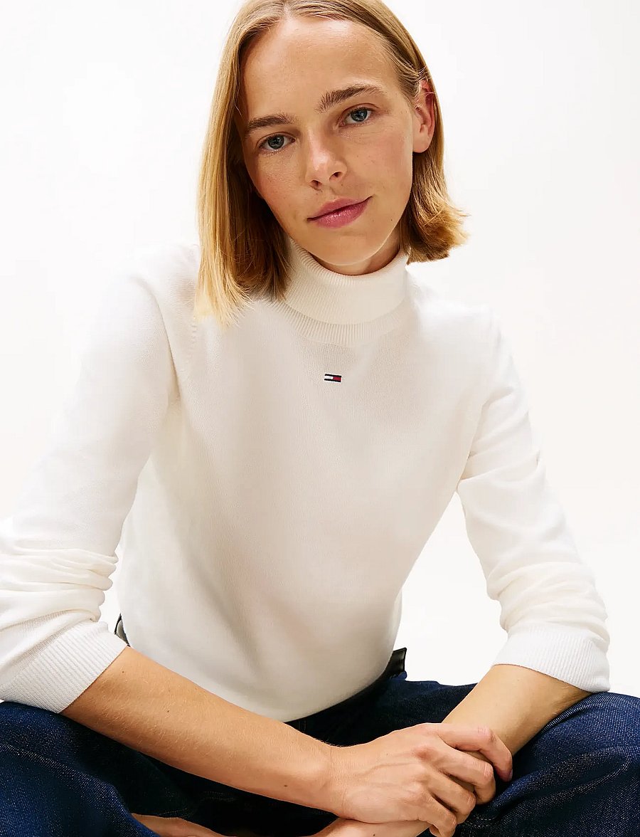 Tommy Jeans - TJW ESSENTIAL TRTLNK SWEATER - rollkragenpullover - ancient white - 4