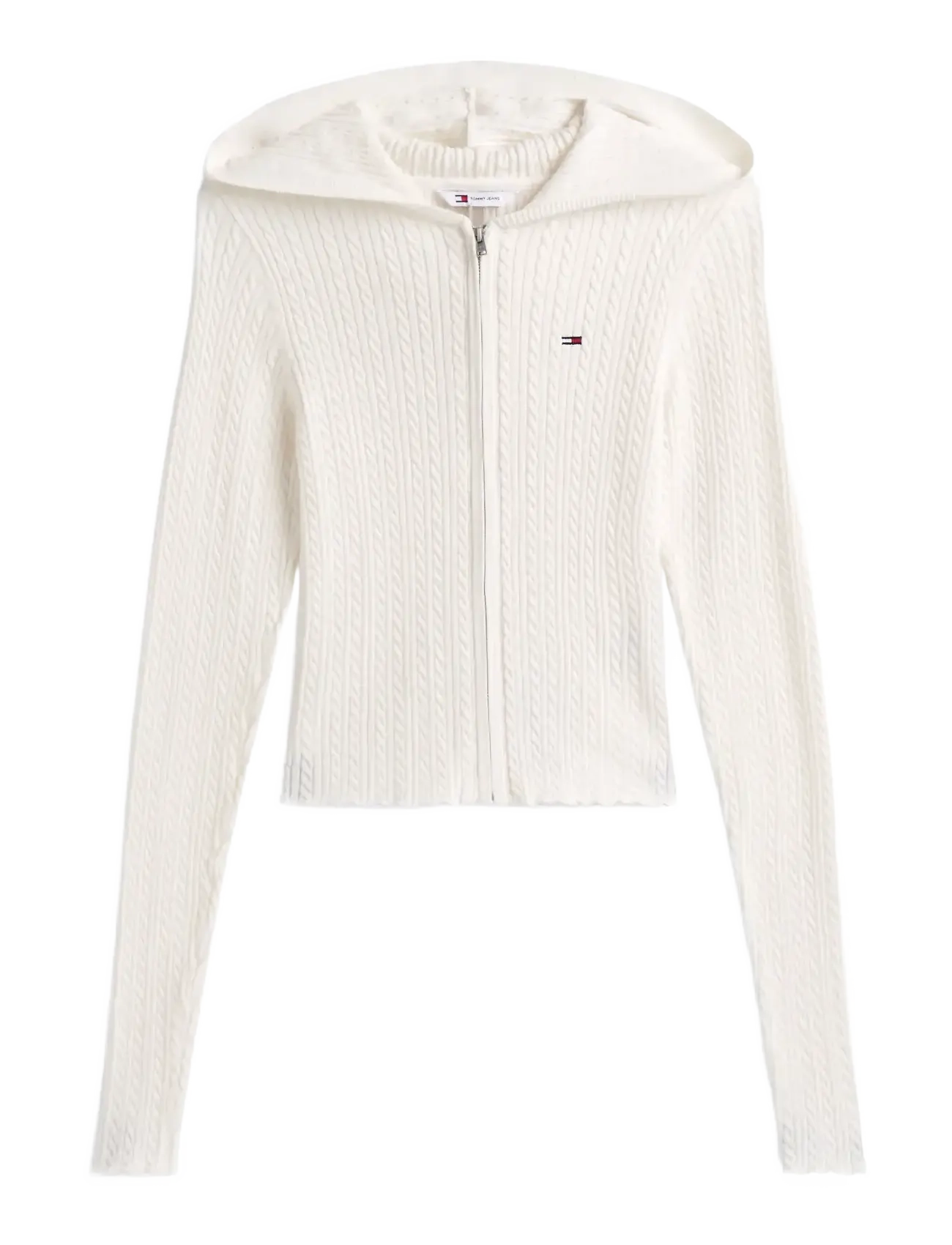 TOMMY JEANS Tjw Essential Zipper Hood Cardi Cream - M - Damen