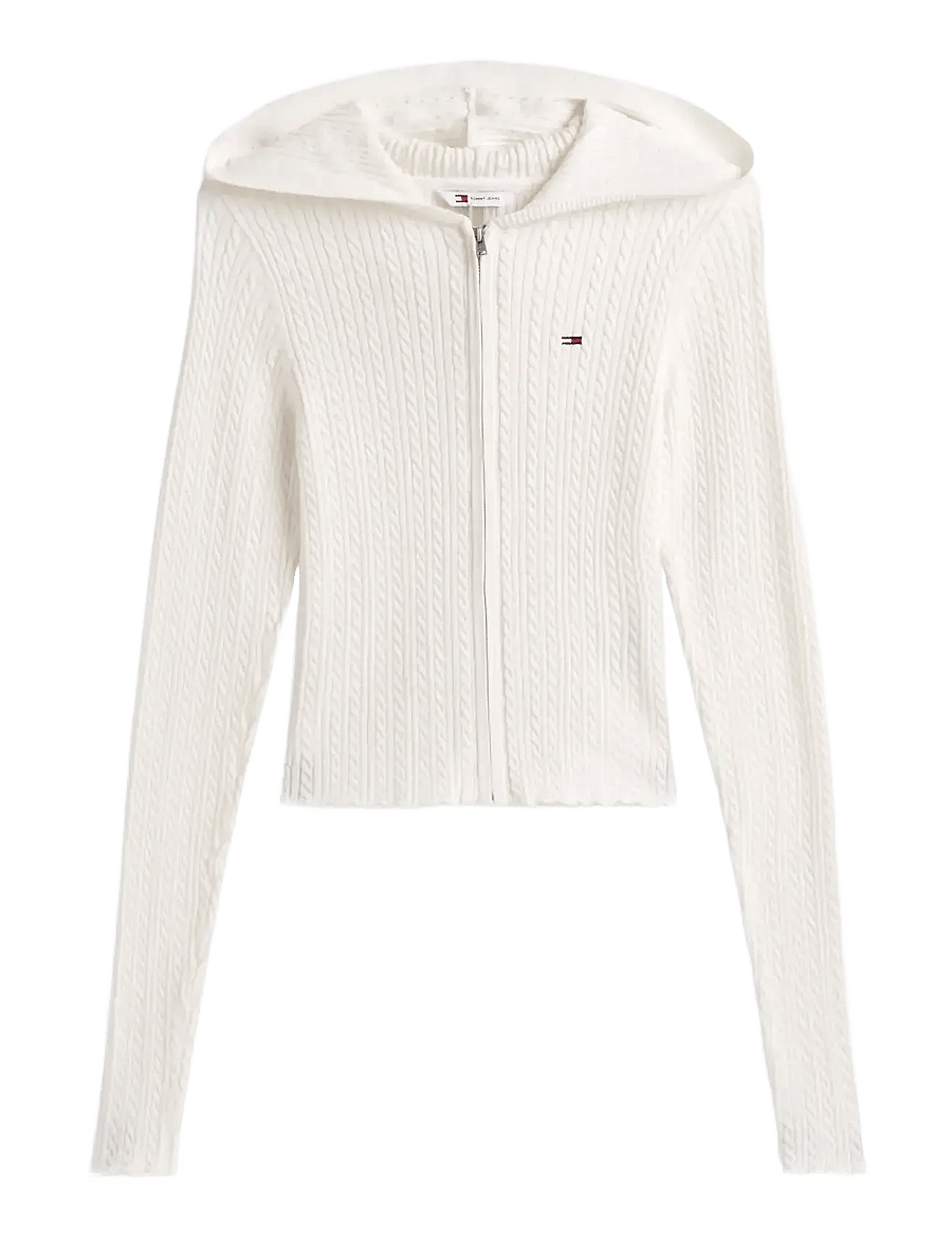 Tommy Jeans - TJW ESSENTIAL ZIPPER HOOD CARDI - kapuutsiga pusad - ancient white - 1