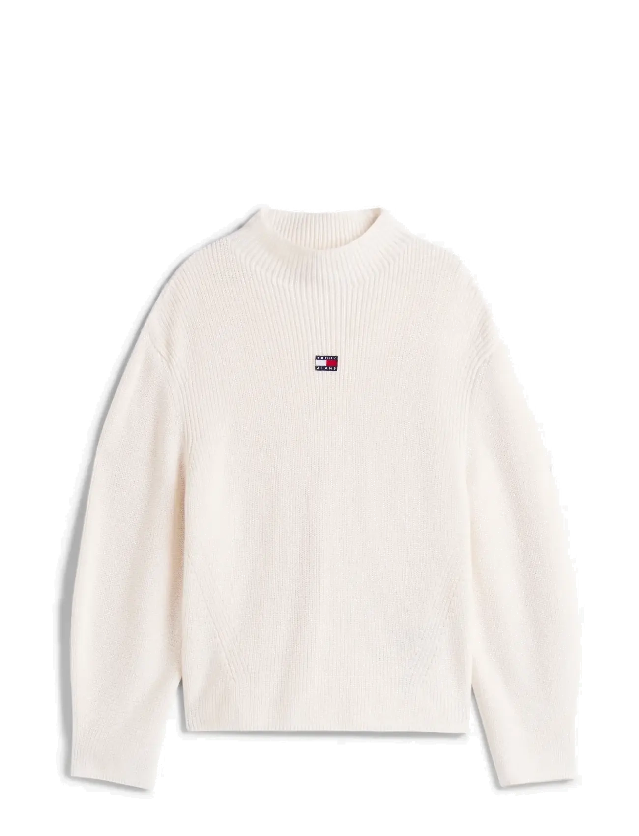 Tommy Jeans TJW MOCKNECK BADGE SWEATER - Transitional Layering - ANCIENT WHITE / white