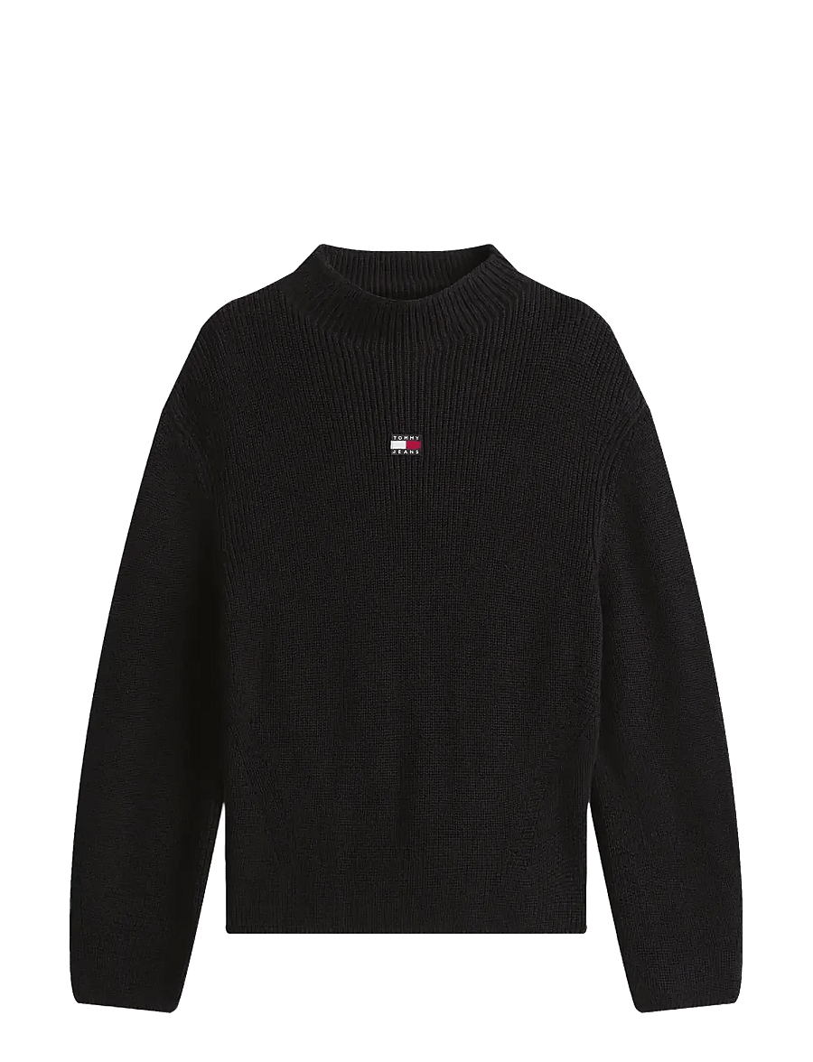 Tommy Jeans - TJW MOCKNECK BADGE SWEATER - pullover - black - 1