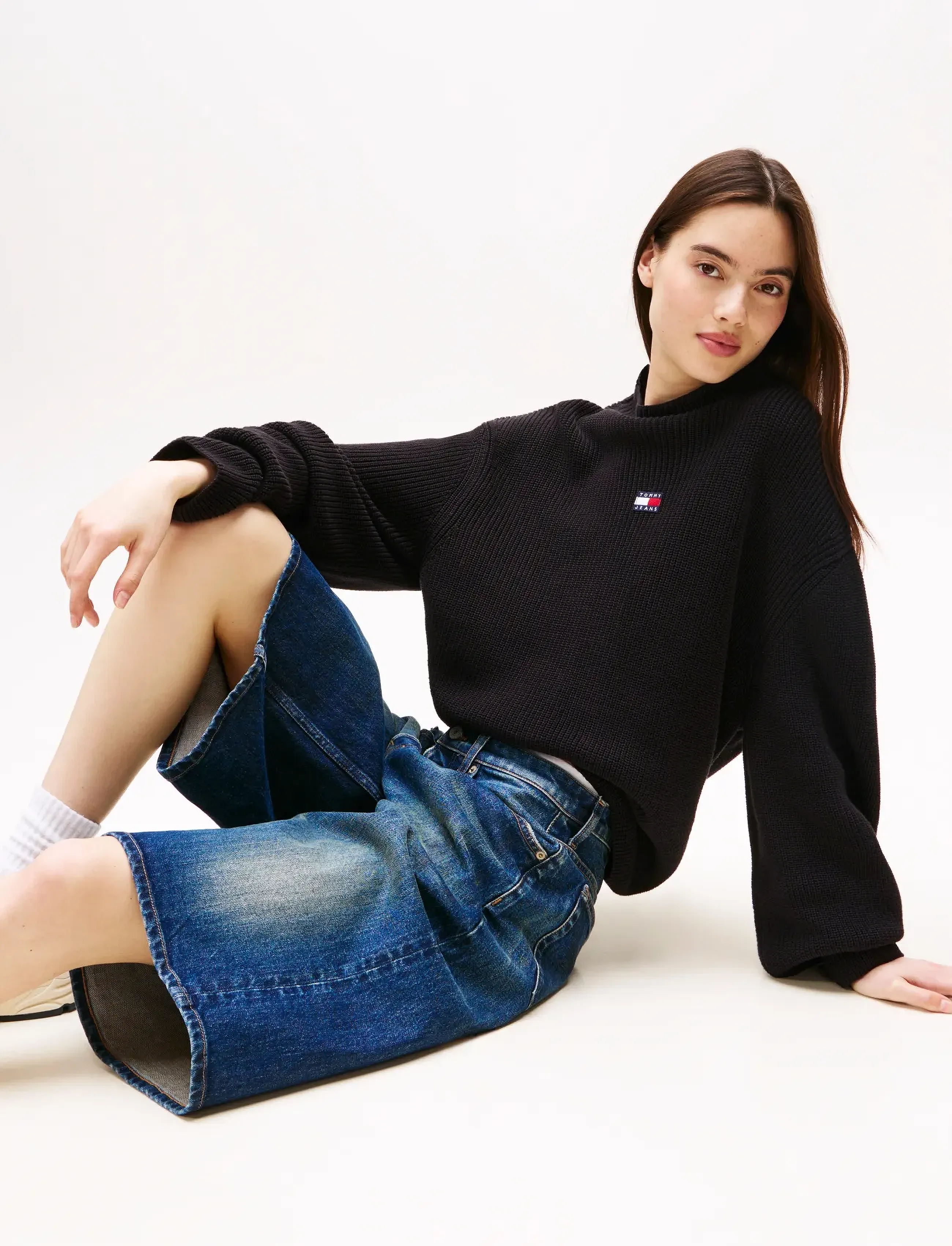 Tommy Jeans - TJW MOCKNECK BADGE SWEATER - pullover - black - 4