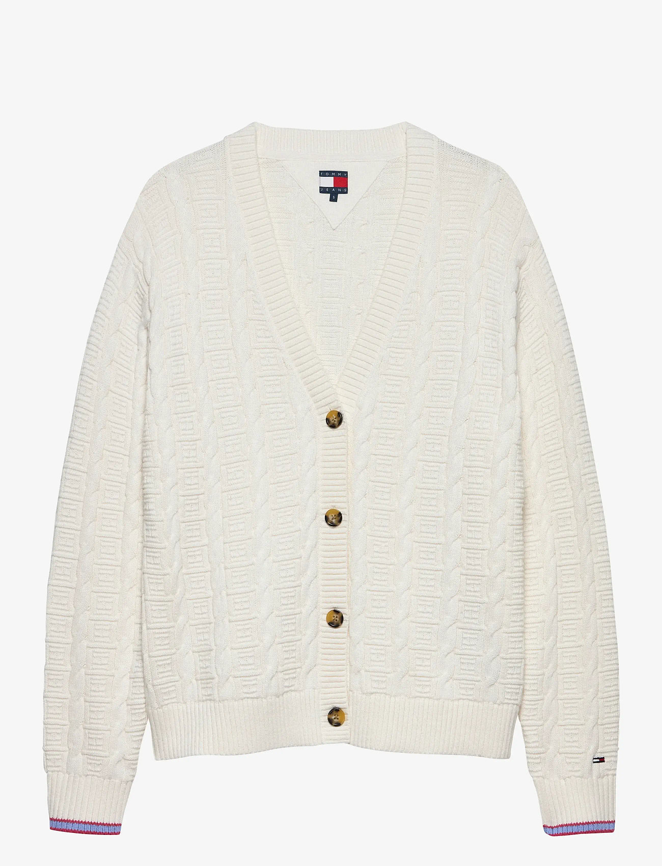 Tommy Jeans - TJW CABLE CARDIGAN - neuletakit - ancient white - 1