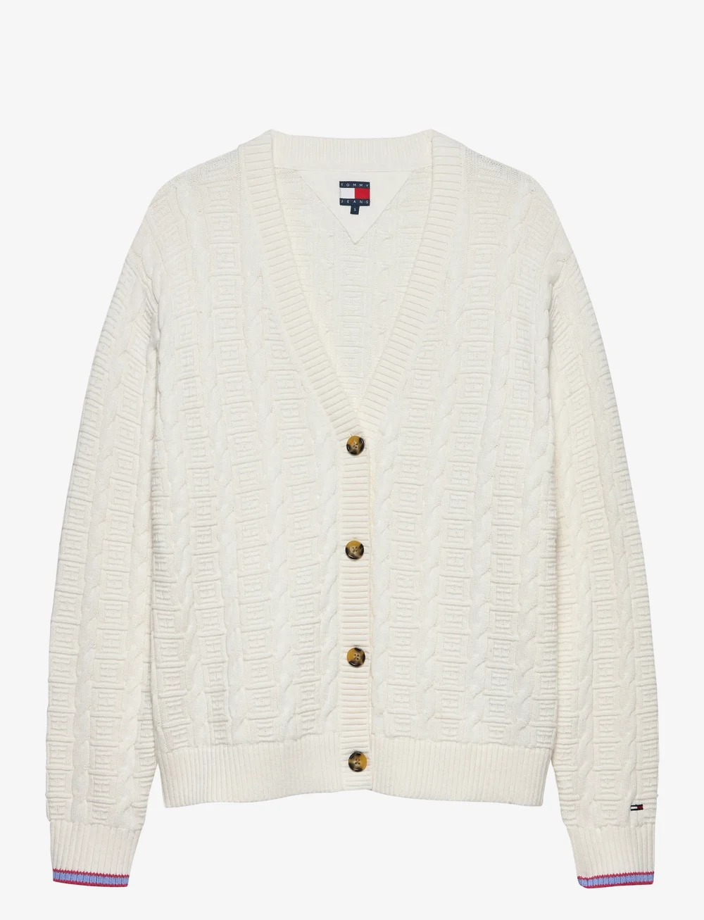 Tommy Jeans - TJW CABLE CARDIGAN - cardigans - ancient white - 1